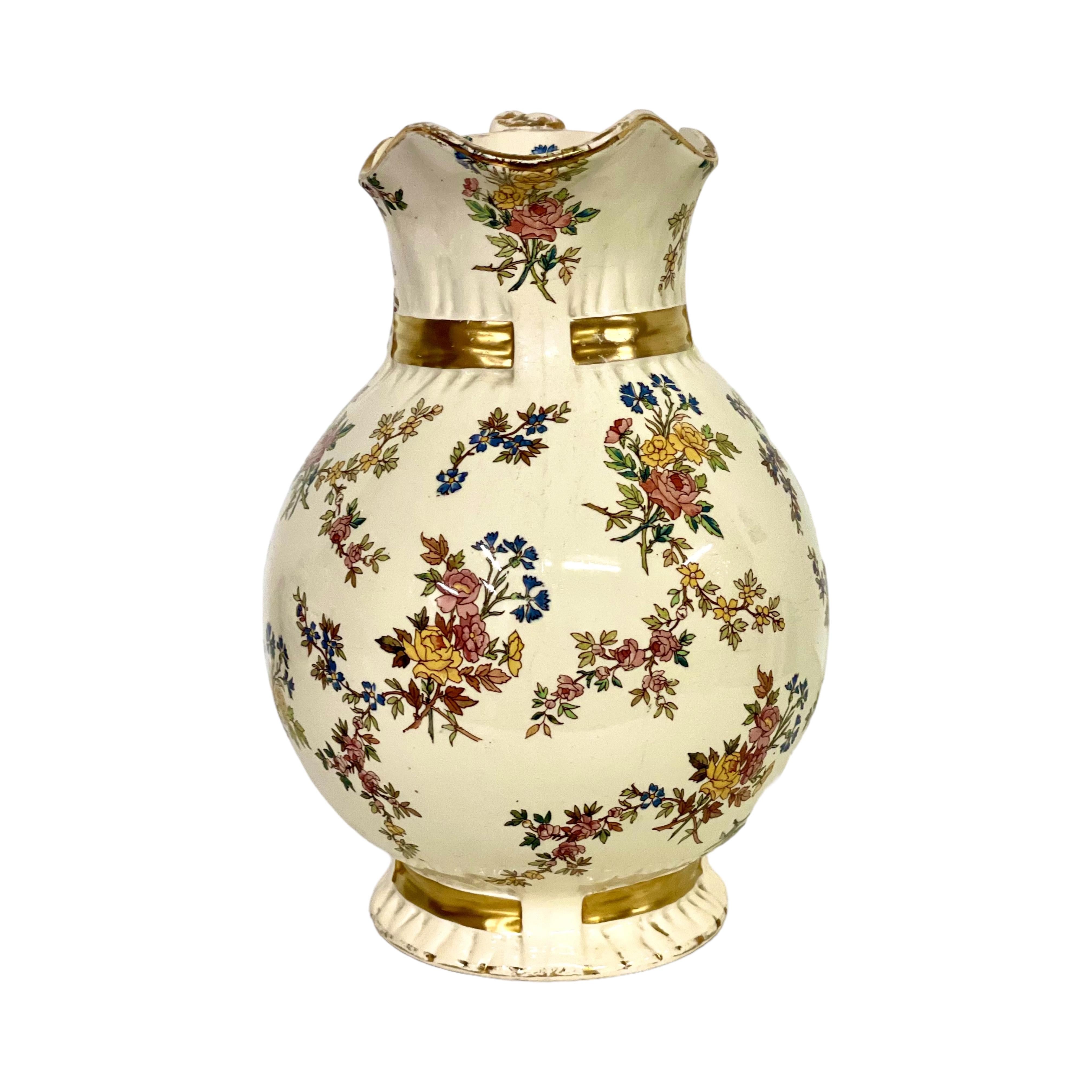 Earthenware 19th Century Large Faience Pitcher For Sale