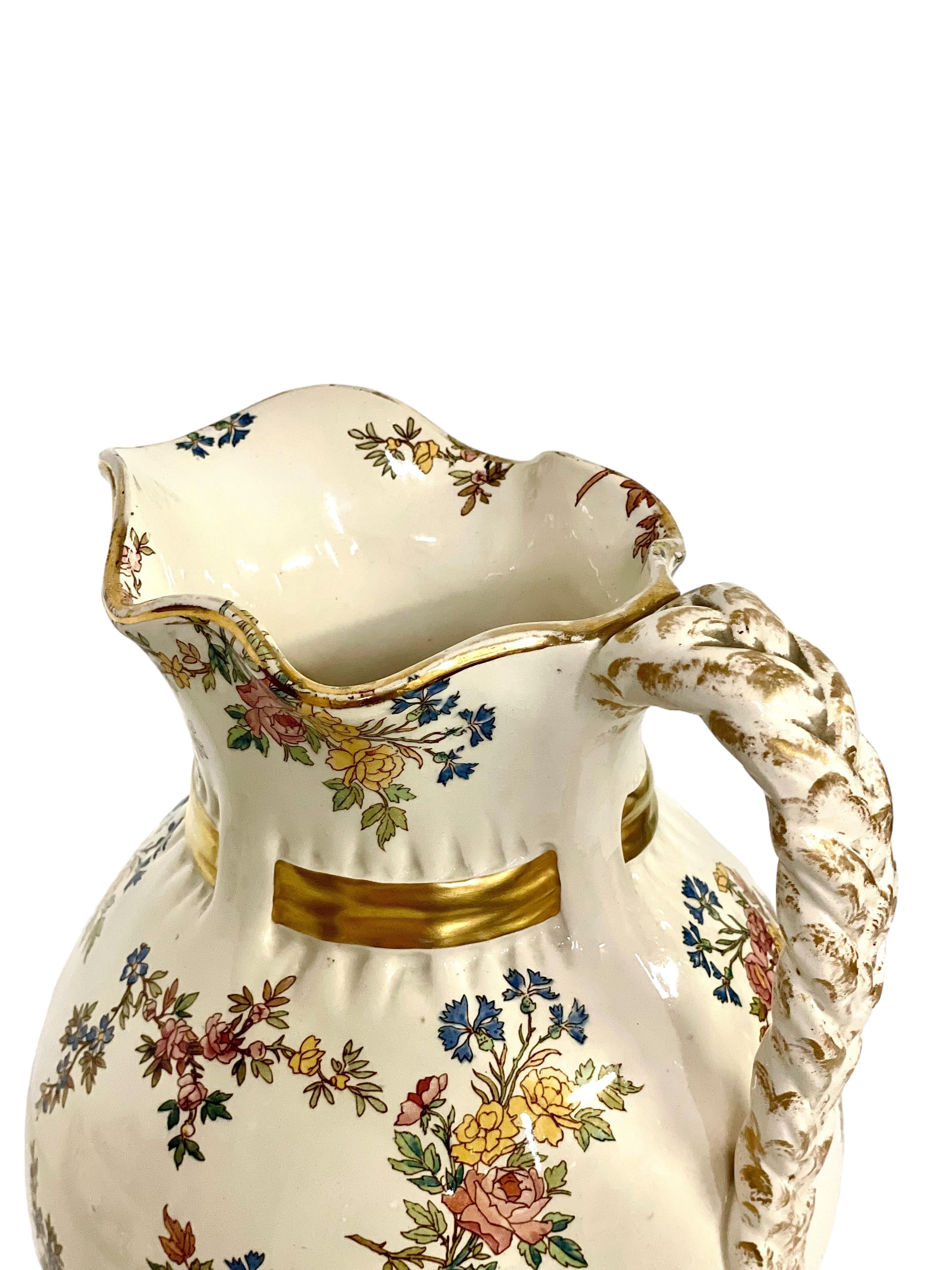 19th Century Large Faience Pitcher For Sale 1