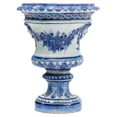 19th Century Large Faience Vase From Viuva Lamego Factory