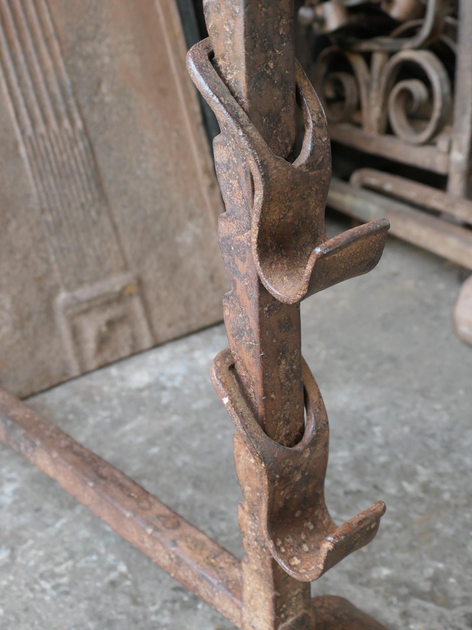 19th Century Large French Andirons, Firedogs, Louis XV Period For Sale 9