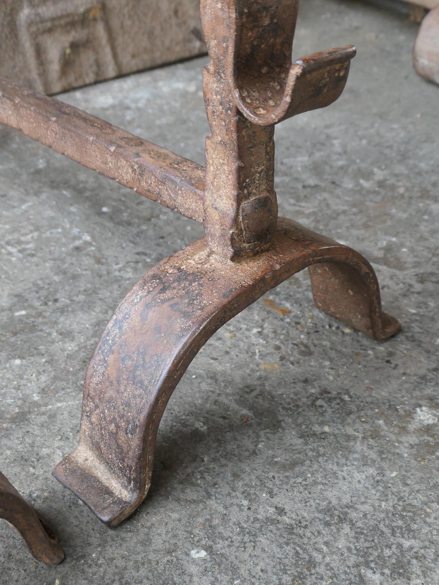 19th Century Large French Andirons, Firedogs, Louis XV Period For Sale 10