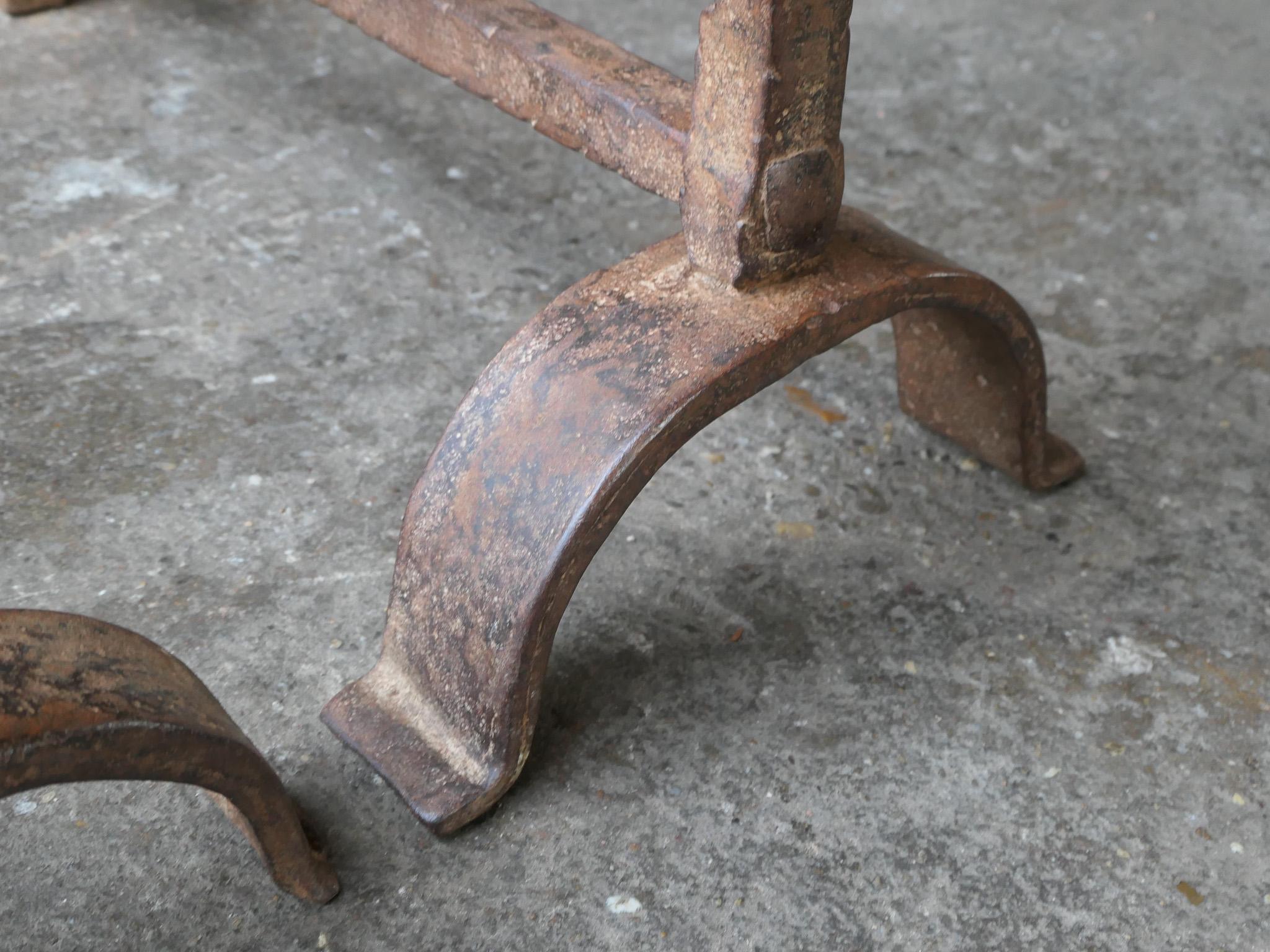 19th Century Large French Andirons, Firedogs, Louis XV Period For Sale 11