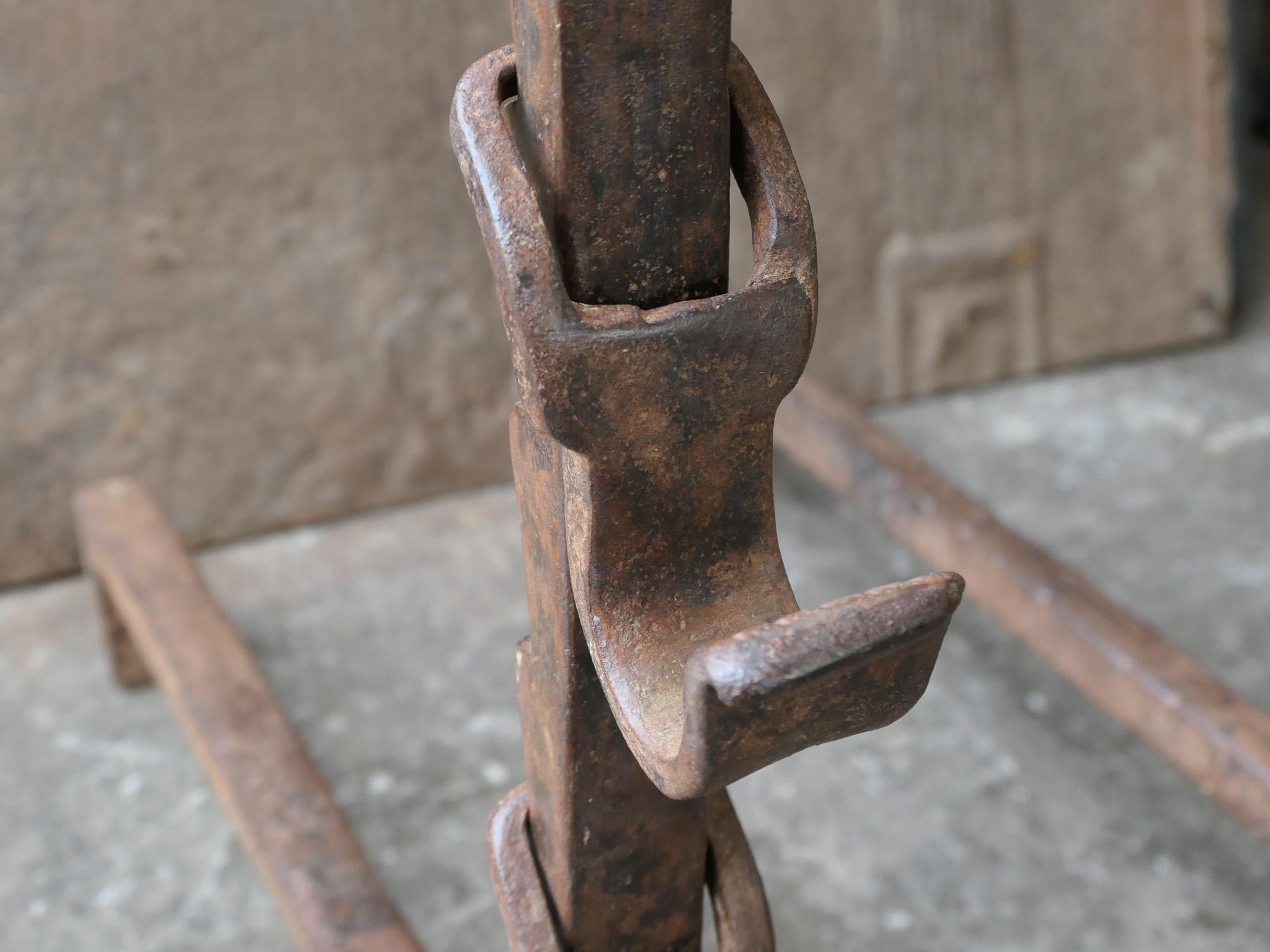 19th Century Large French Andirons, Firedogs, Louis XV Period For Sale 13