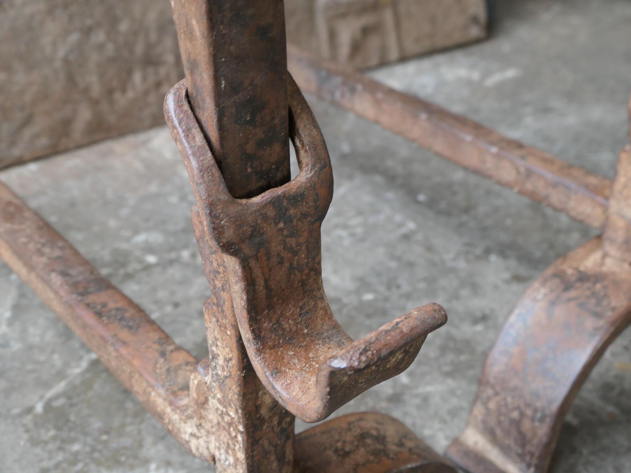 19th Century Large French Andirons, Firedogs, Louis XV Period For Sale 14