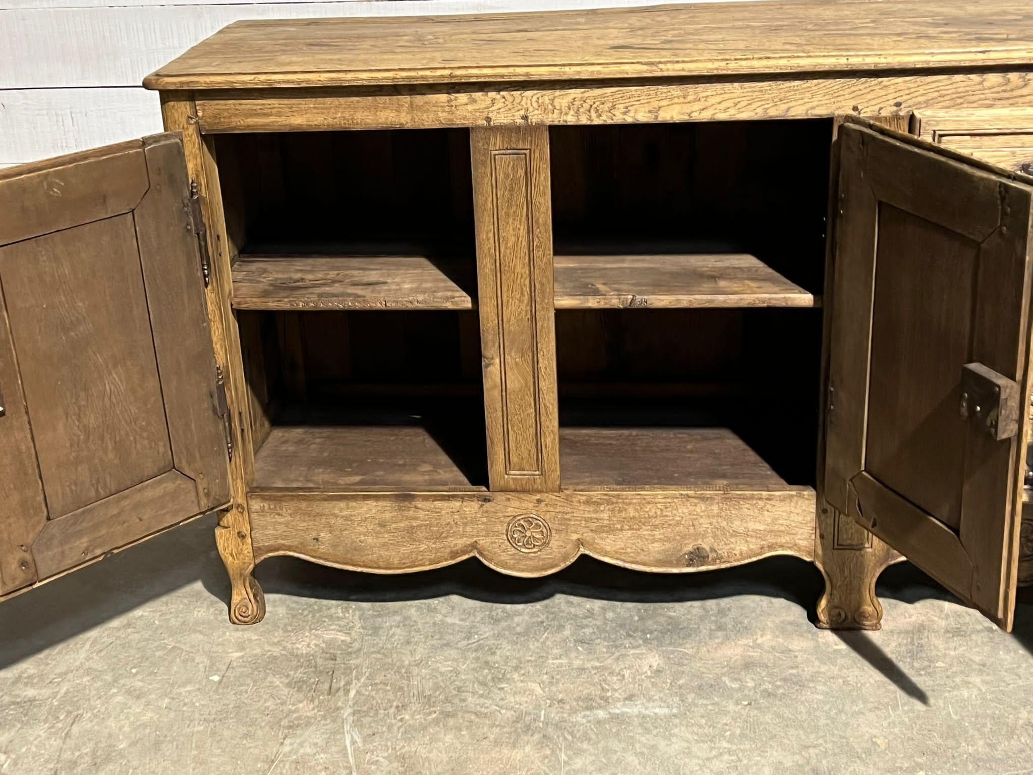 19th Century Large French Bleached Oak Enfilade  12