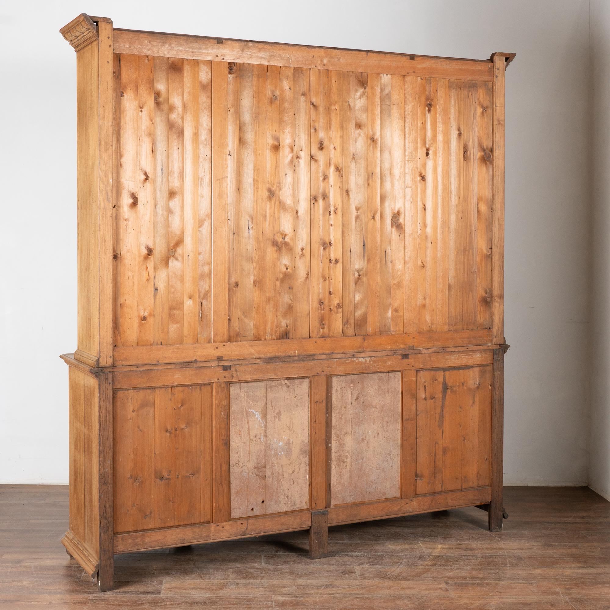 19th Century Large French Bleached Oak Four Door Display Cabinet Bookcase 5