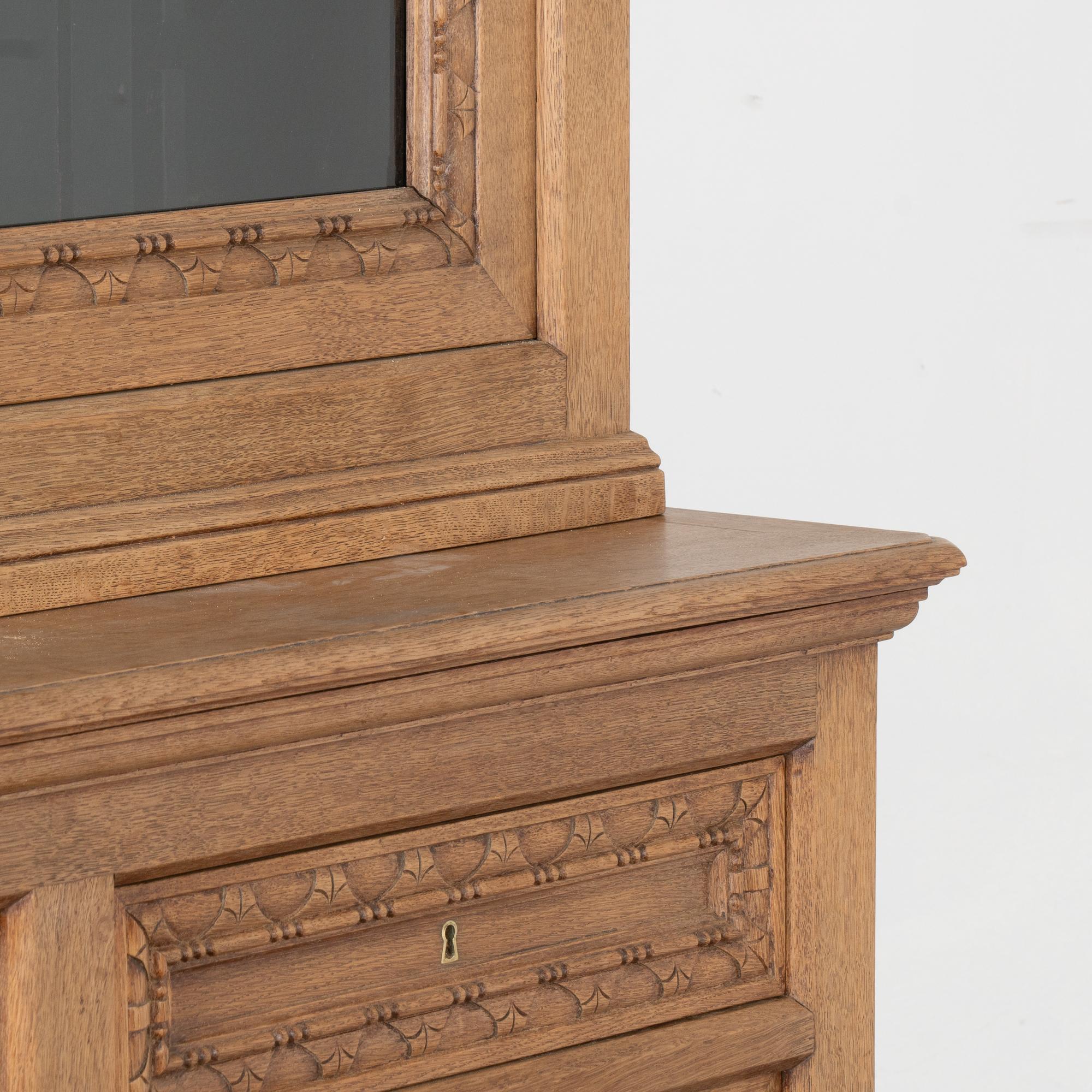 19th Century Large French Bleached Oak Four Door Display Cabinet Bookcase 3