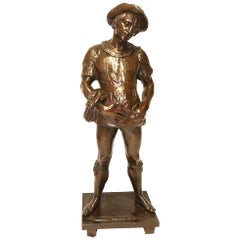 Antique 19th Century Large French Bronze Study of Robin Hood by Louis Joseph Le Boeuf