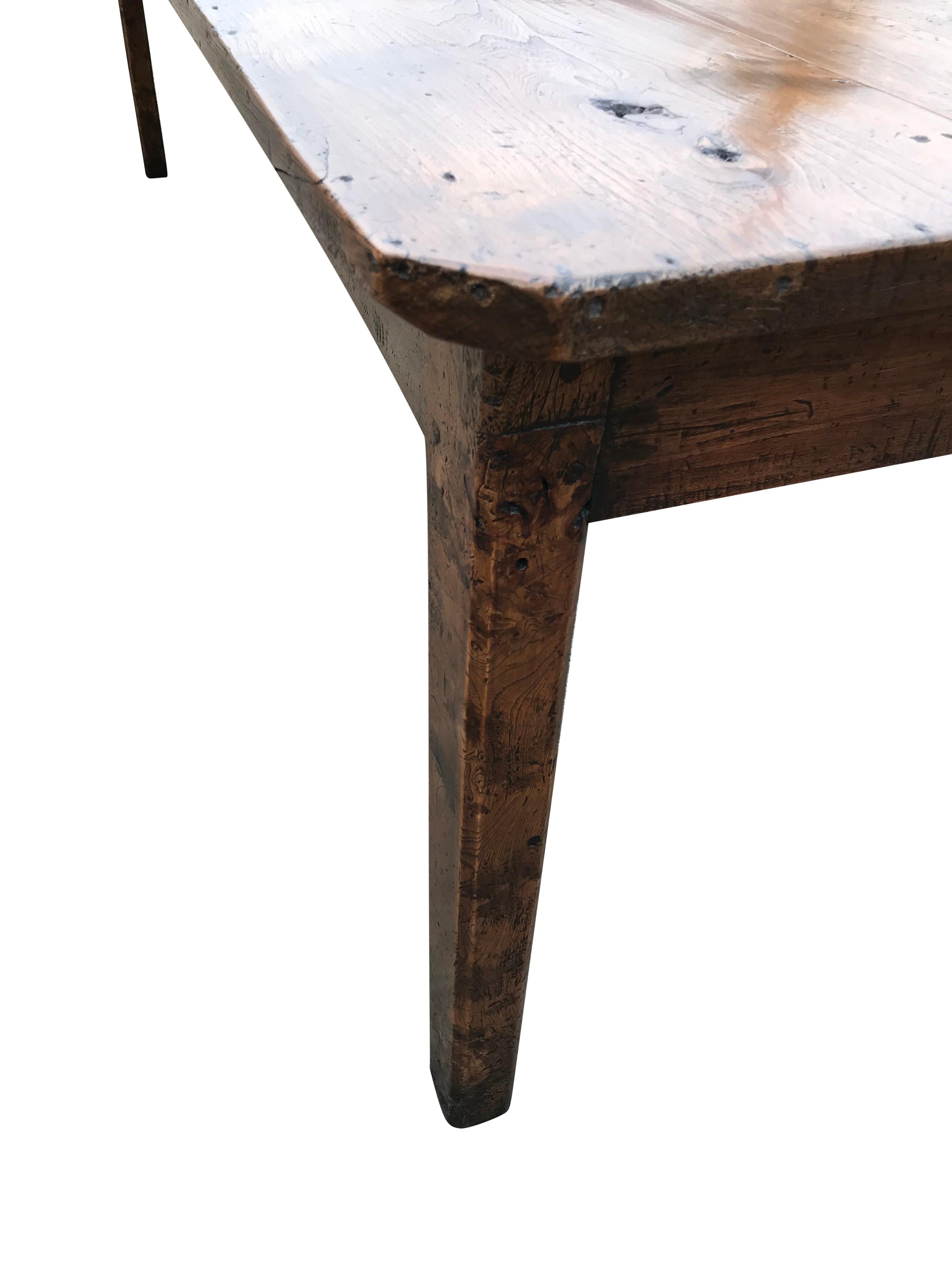 Late 19th Century 19th Century Large French Elm Farmhouse Table