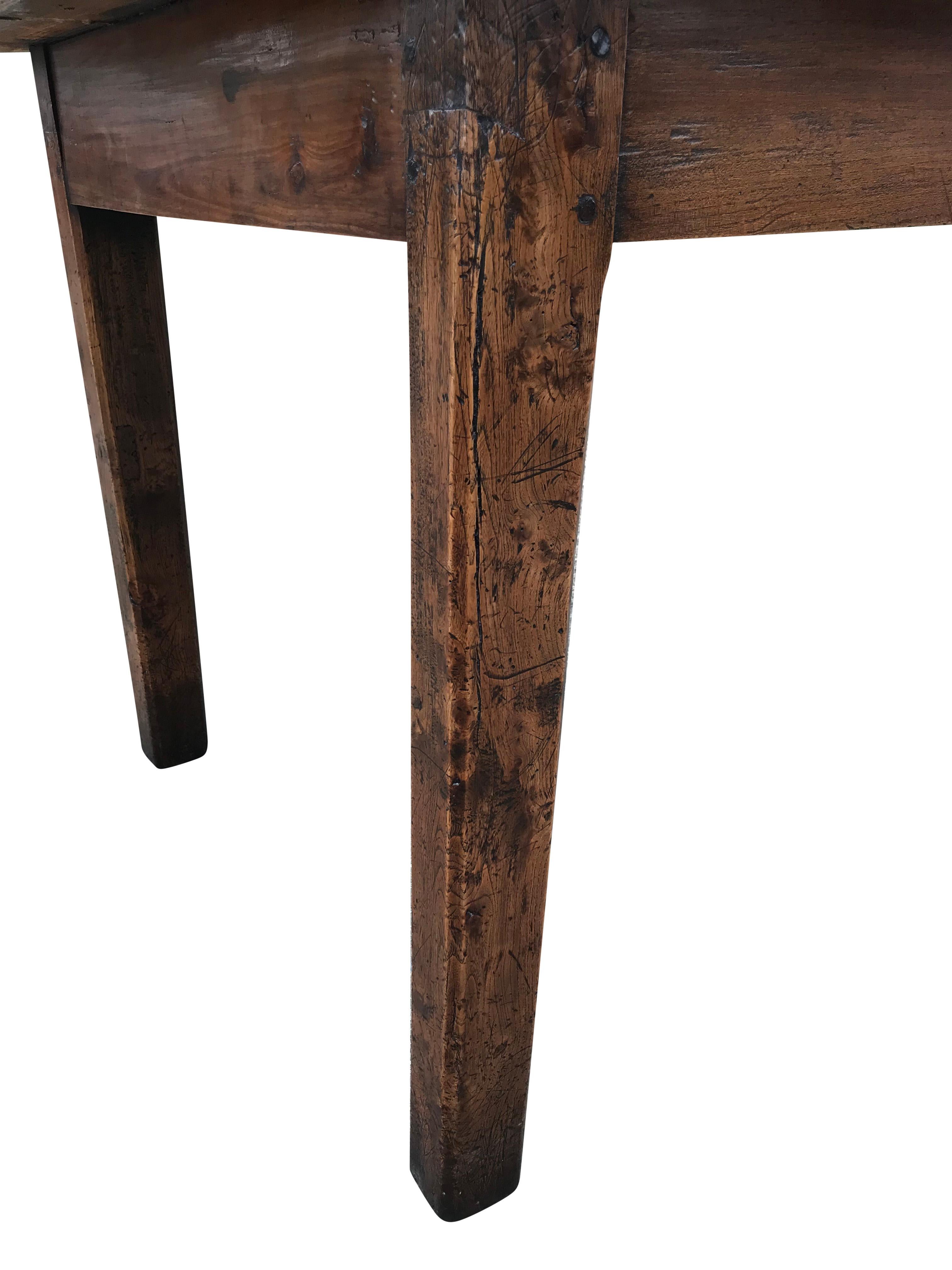 19th Century Large French Elm Farmhouse Table 1
