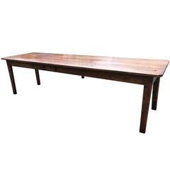 19th Century Large French Elm Farmhouse Table