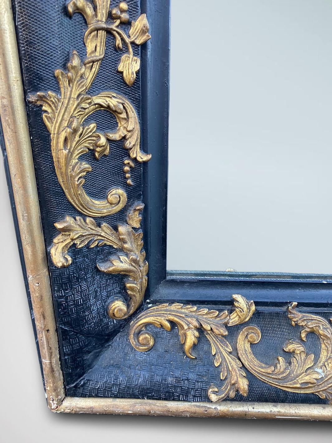 Blackened 19th Century Large French Empire Wall Mirror For Sale