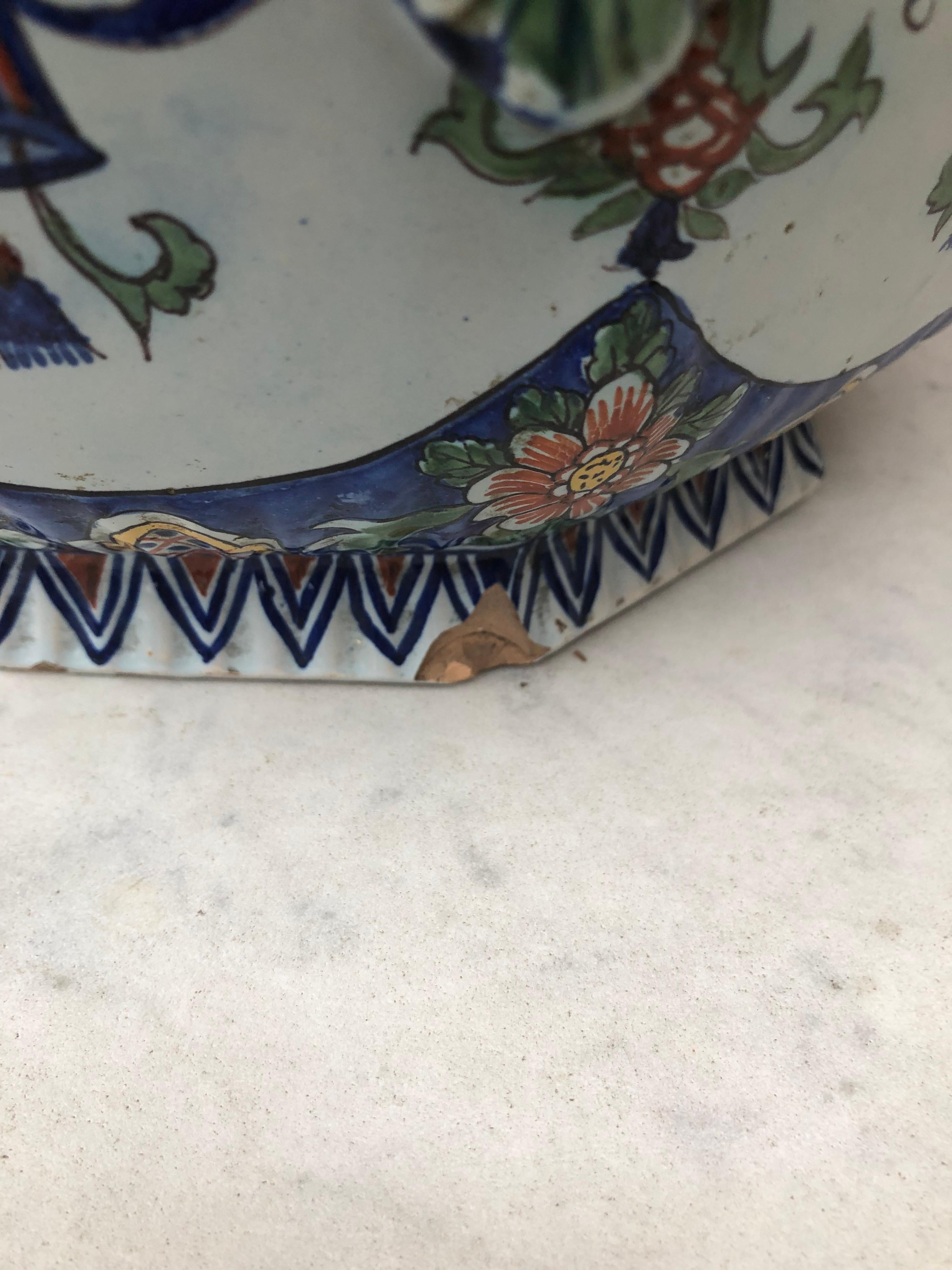 19th Century Large French Faience Cachepot Fourmaintraux Desvres For Sale 3