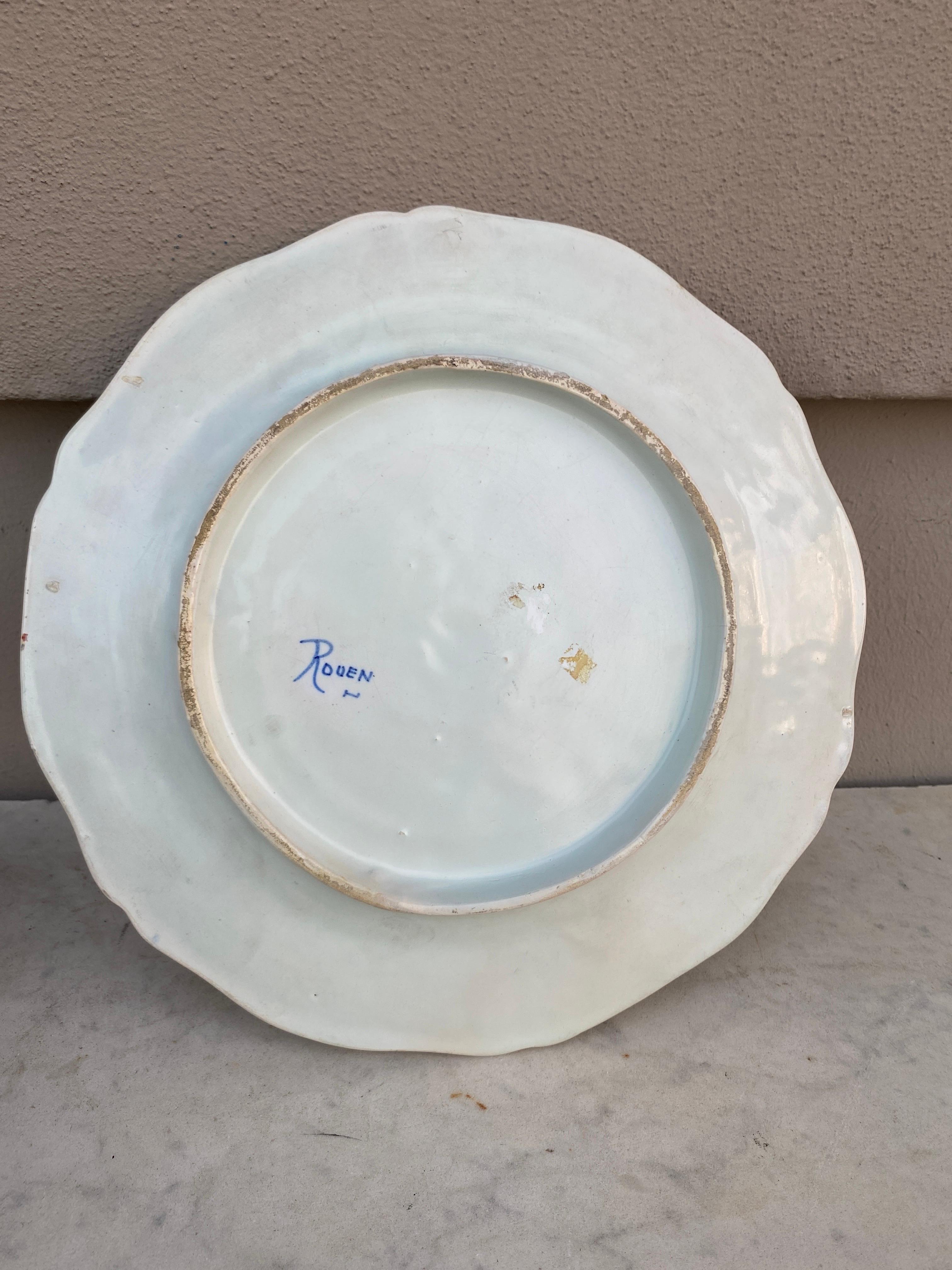 Late 19th Century 19th Century Large French Faience Platter with Armoiries Desvres For Sale