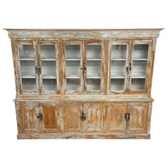 19th Century Large French Hand Painted Bookcase with its Original Glazed Doors