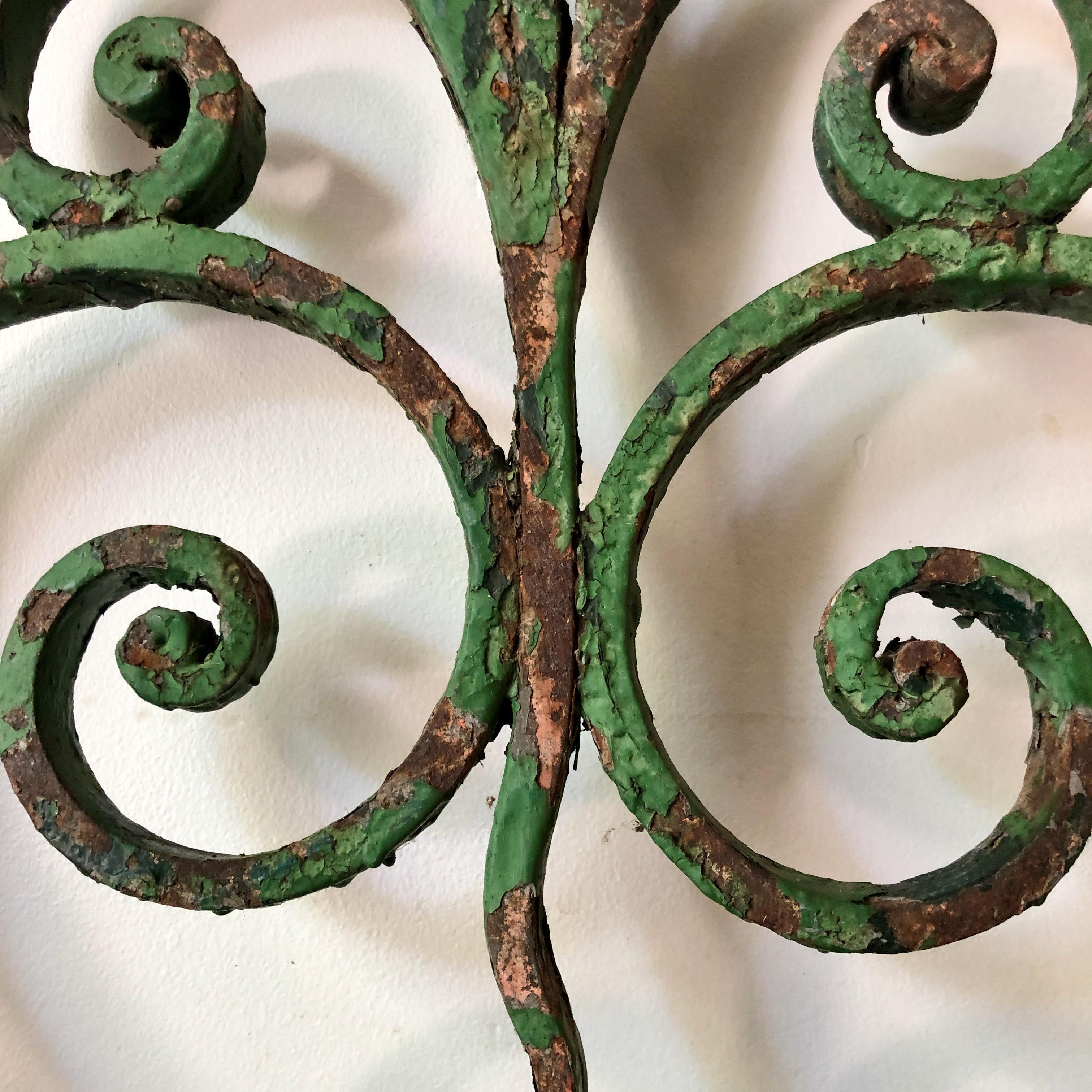 Wrought Iron 19th Century Large French Iron Cate Pediment For Sale