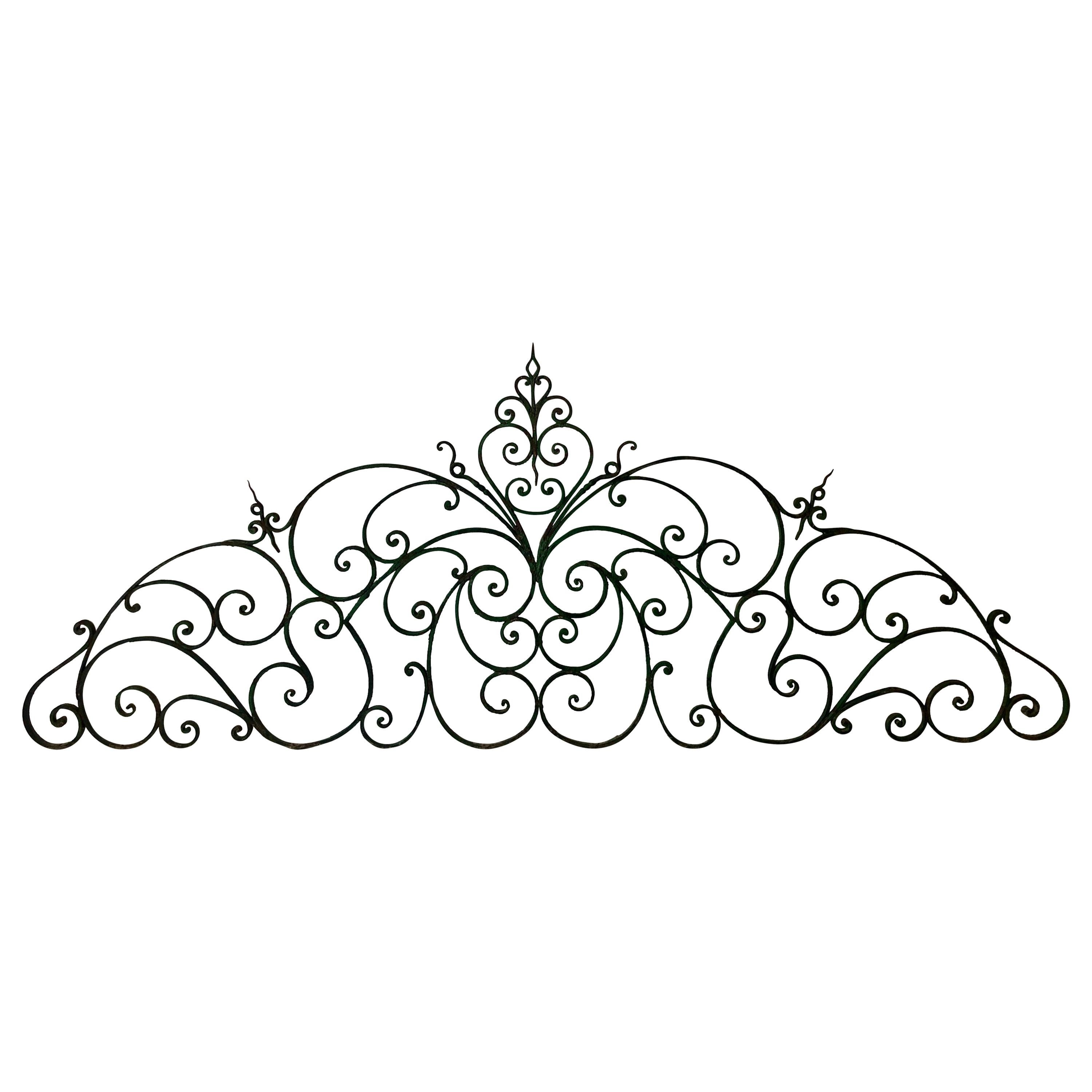 19th Century Large French Iron Cate Pediment