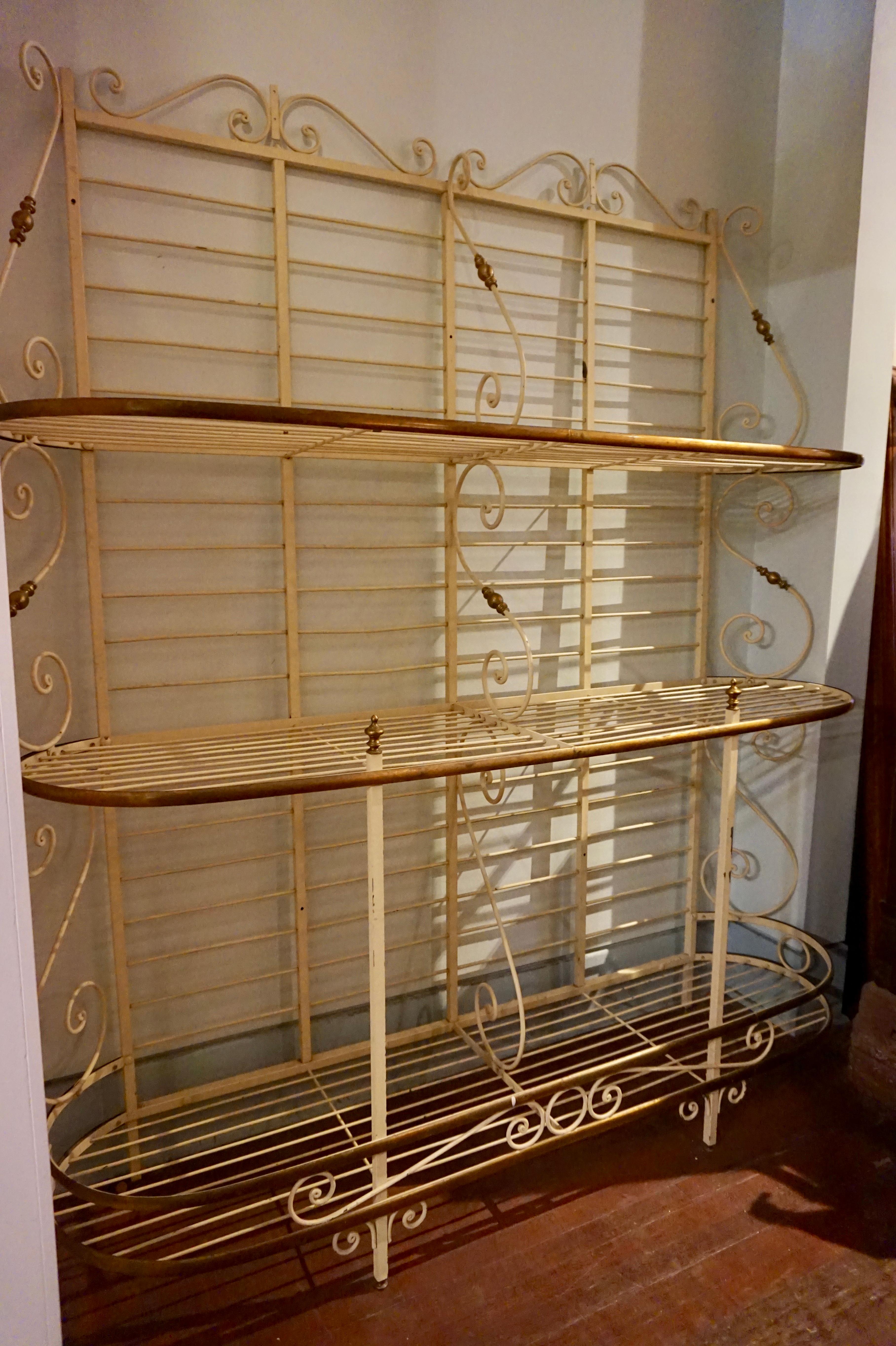 19th Century Large French Metal and Brass Baker's Rack 9