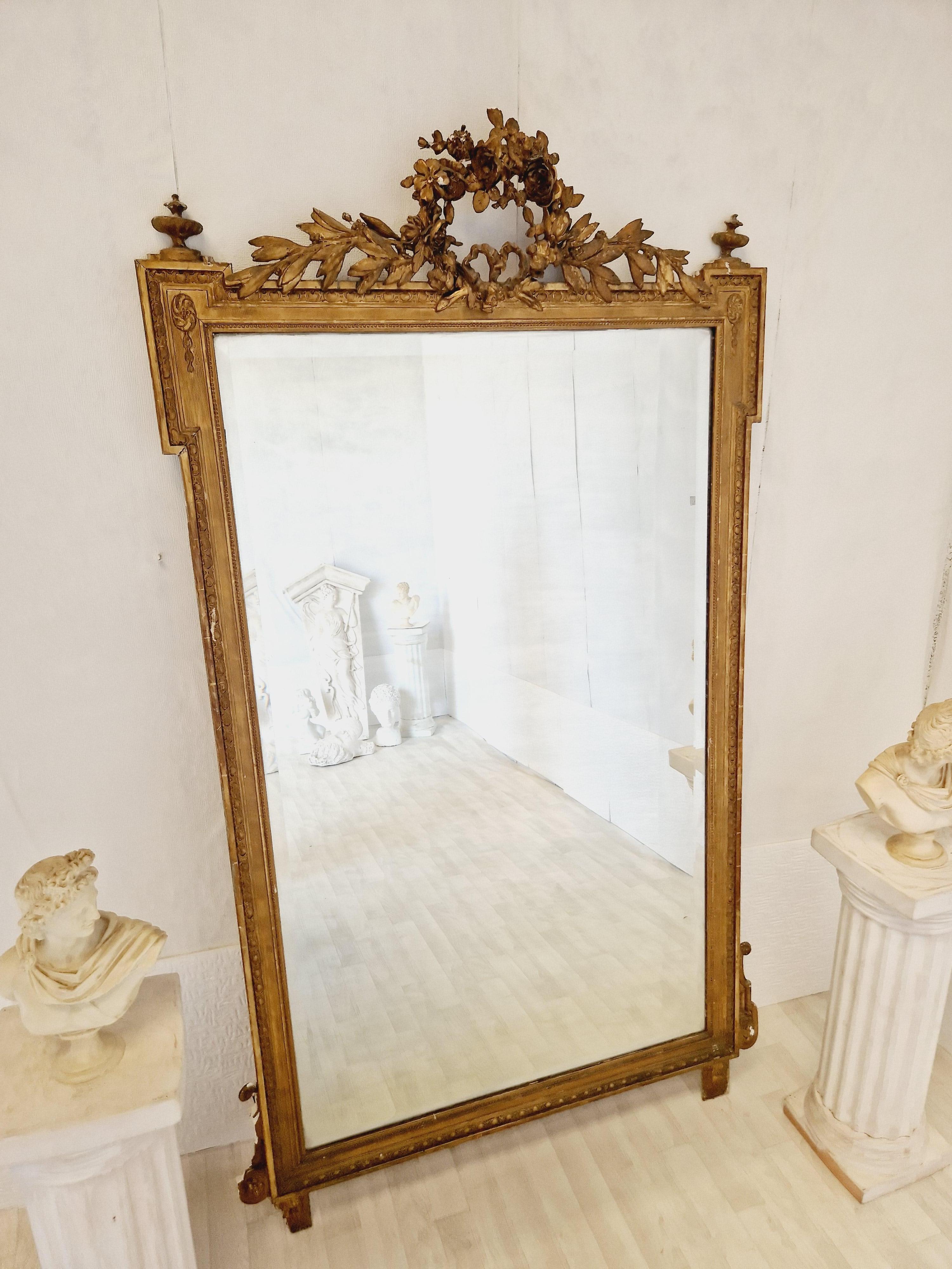 19th Century Large French Mirror Louis XVI  6