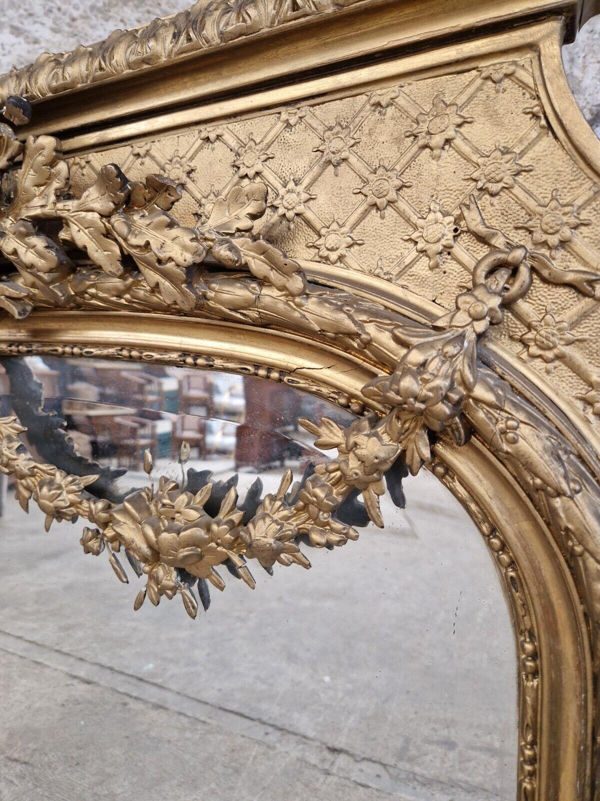 19th Century Large French Mirror Louis XVI Style  For Sale 9
