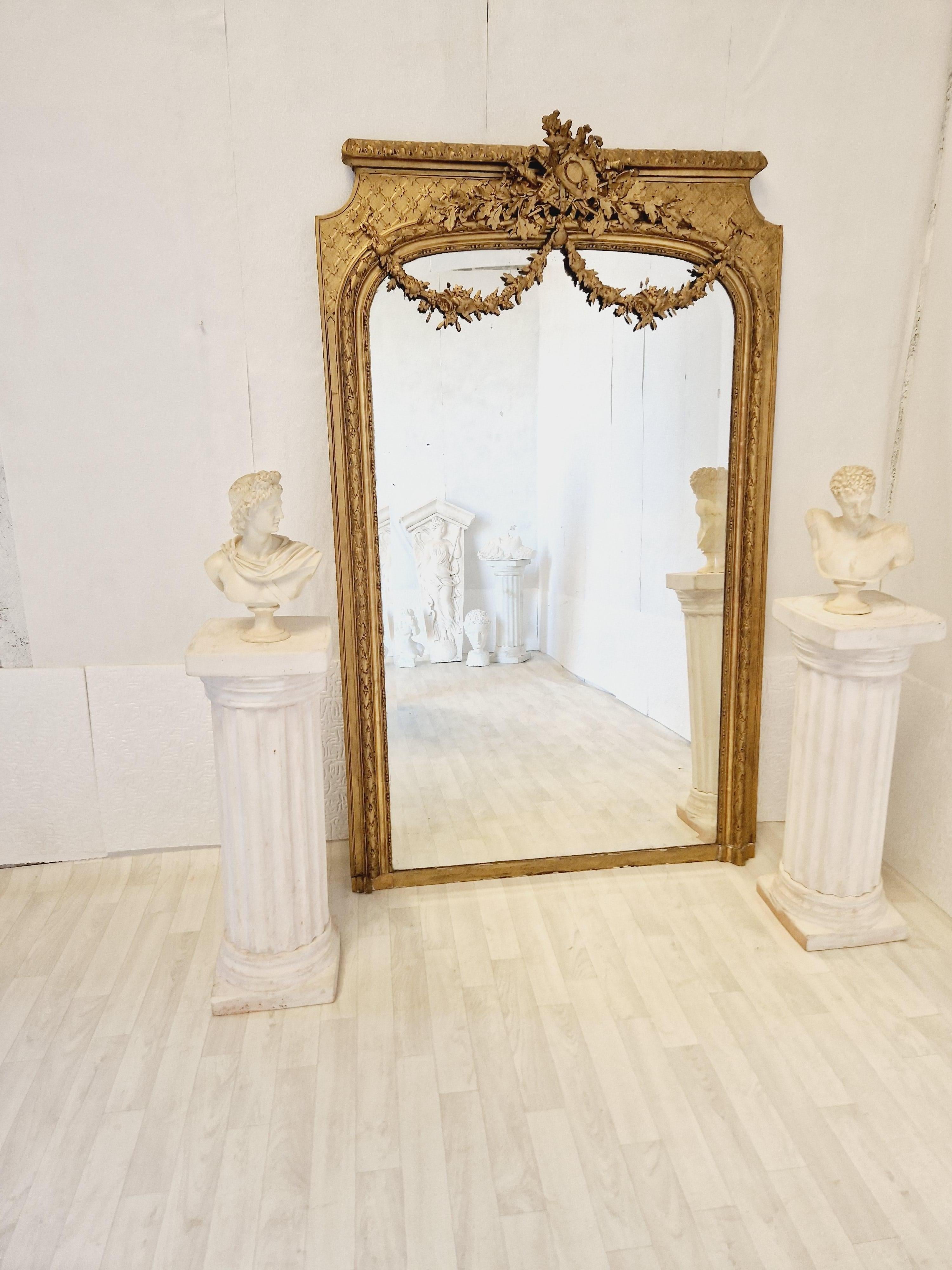 19th Century Large French Mirror Louis XVI Style  For Sale 4