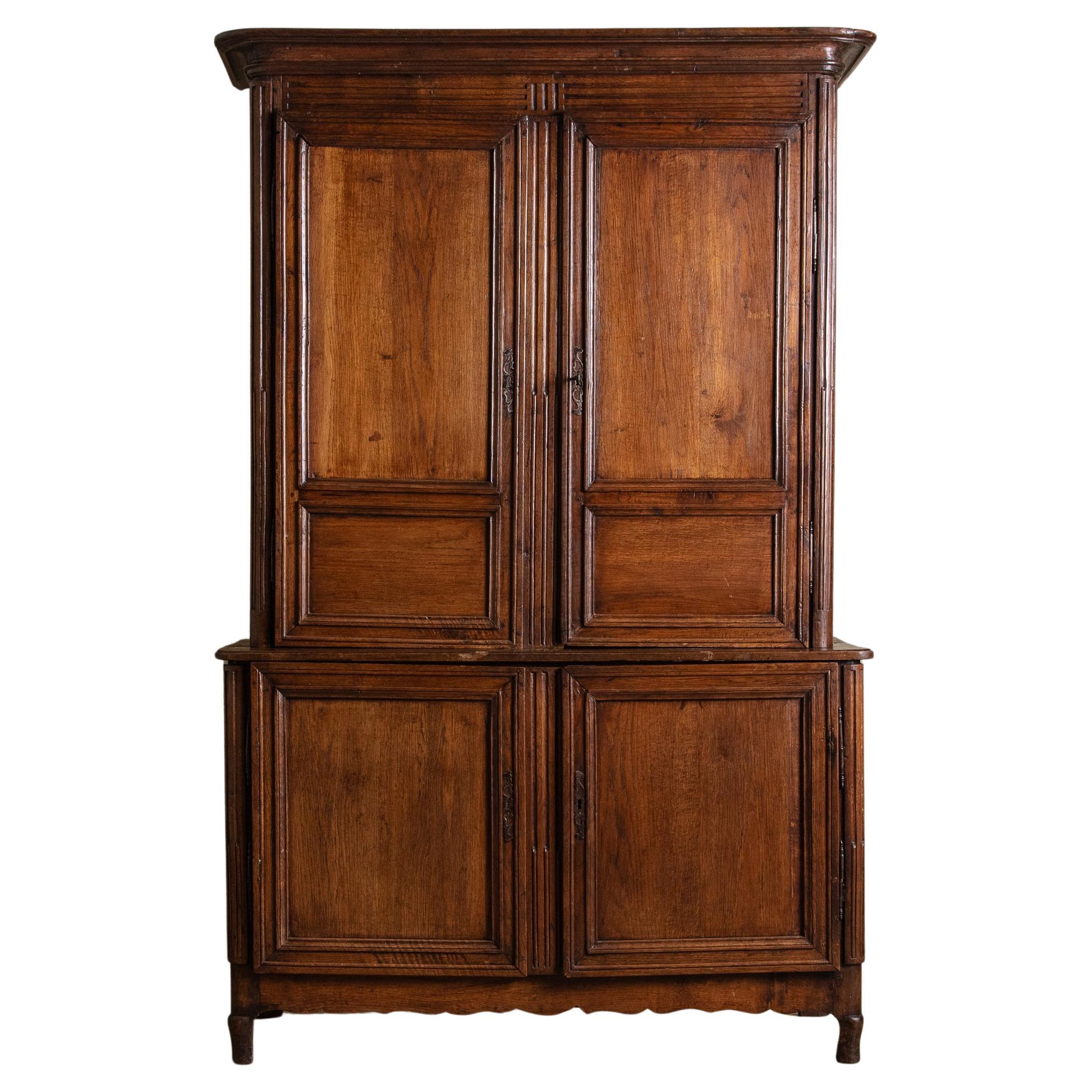 Grand meuble à deux portes aveugles en chêne français du XIXe siècle, France, années 1860 en vente