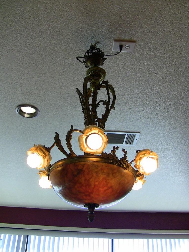Louis XVI 19th Century Large French Ormolu and Alabaster Chandelier For Sale
