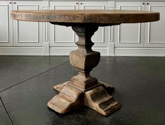 19th century Large French Round Pedestal Table