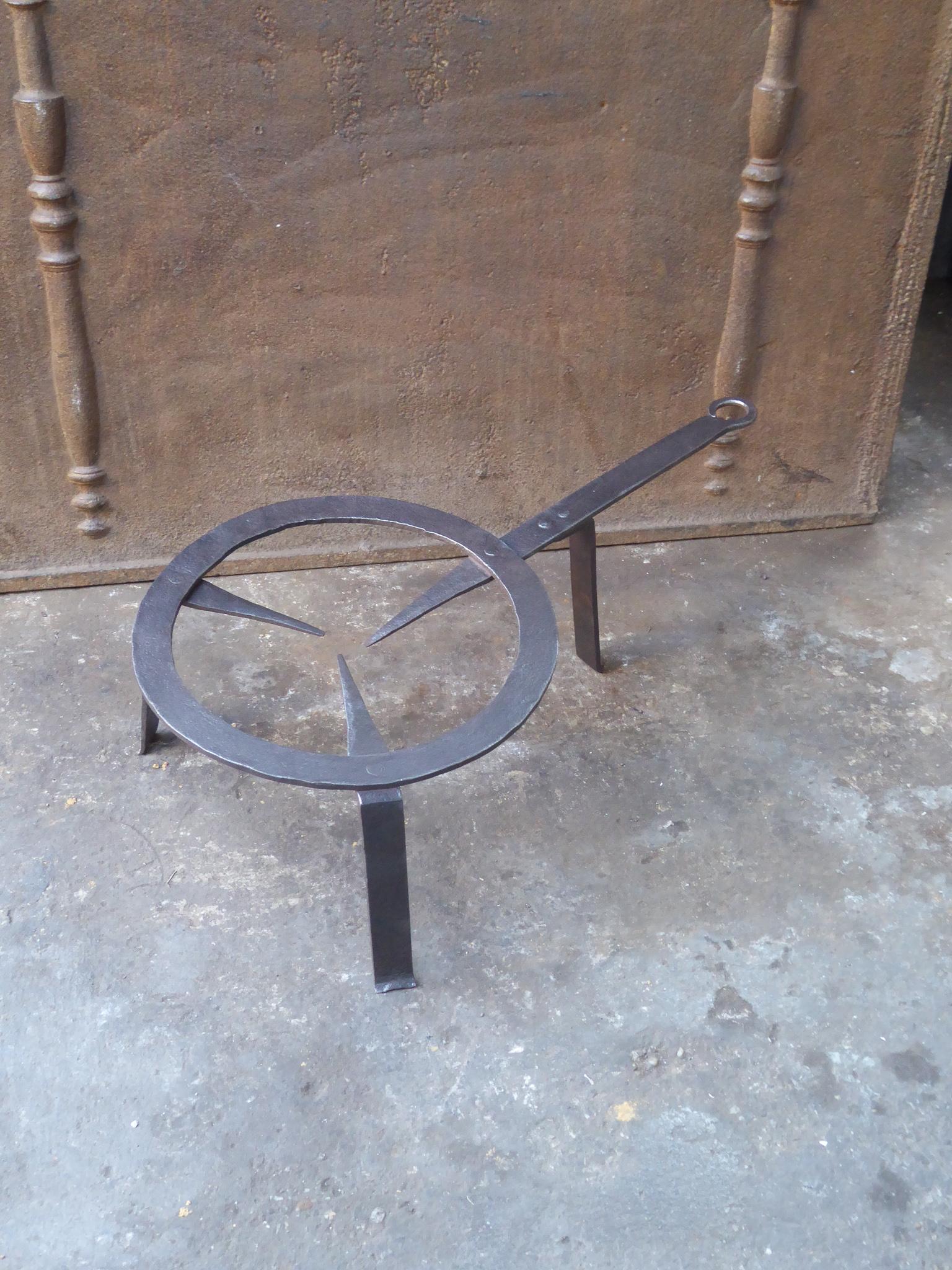 Forged 19th Century, Large French Trivet For Sale