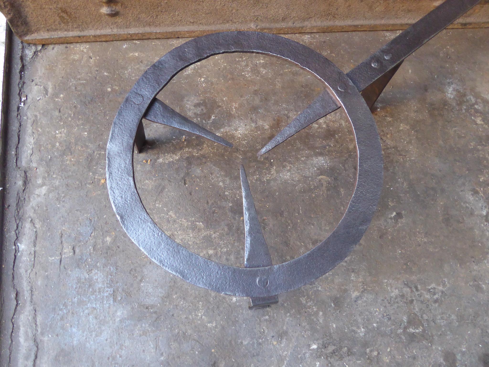 Wrought Iron 19th Century, Large French Trivet For Sale