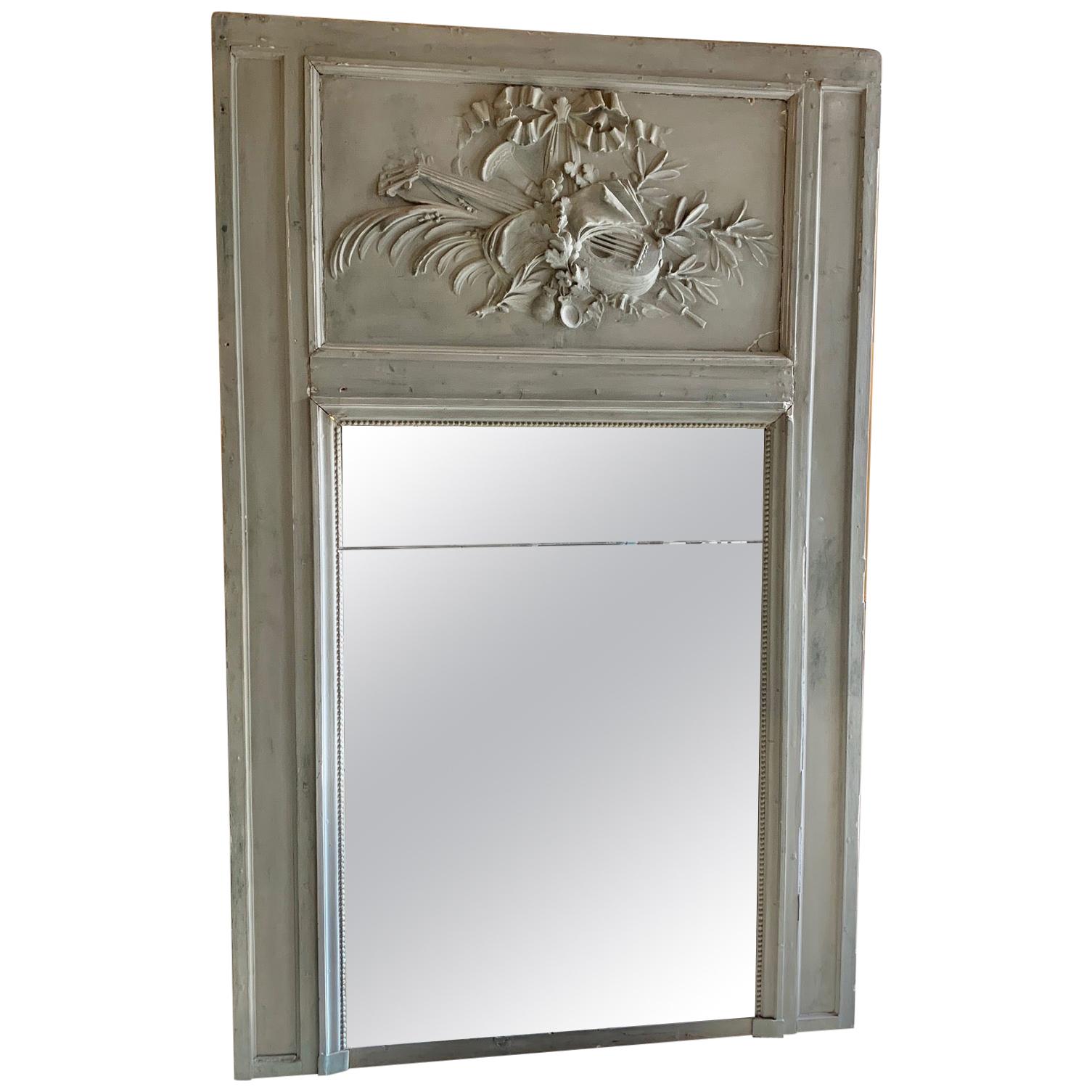 19th Century Large French Trumeau Mirror For Sale
