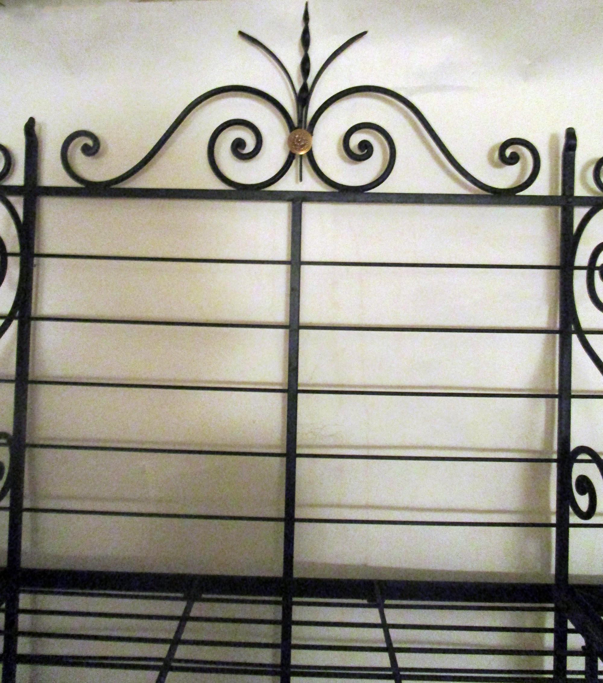 19th Century Large French Wrought Iron and Brass Bakers Rack 2