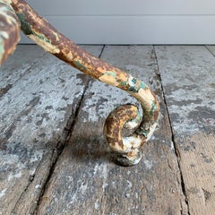 19th Century Large French Wrought Iron Table with Glass Top