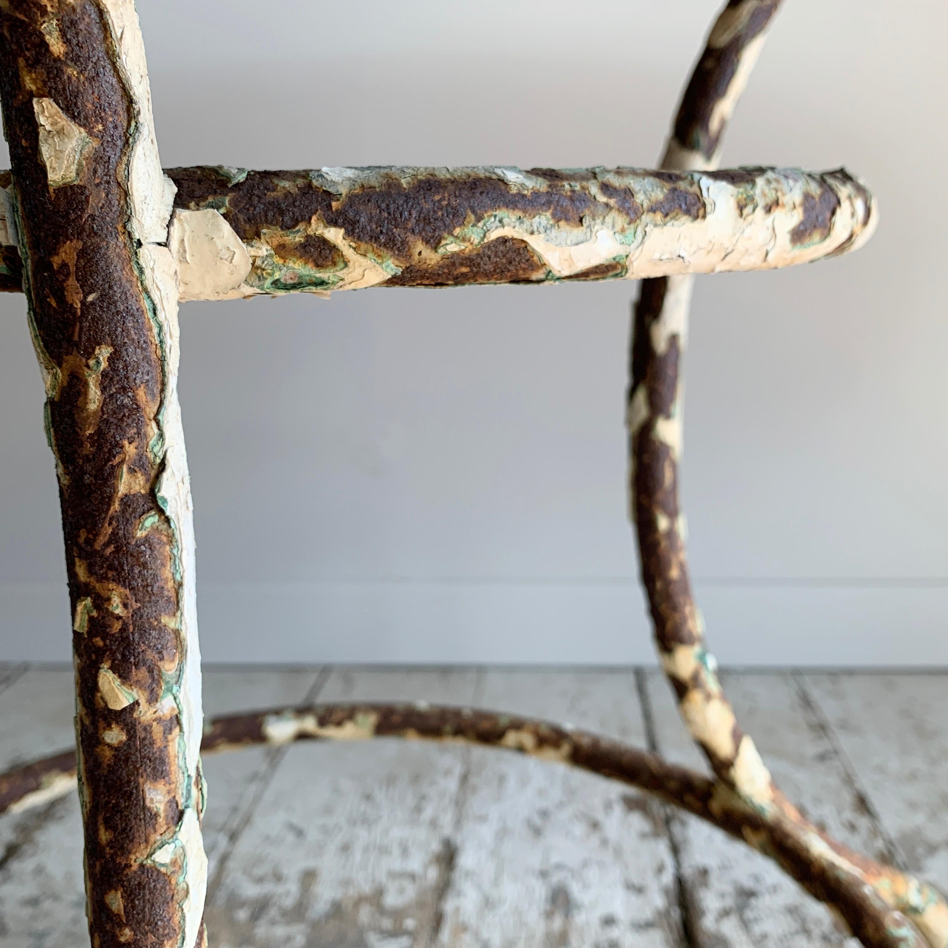 19th Century Large French Wrought Iron Table with Glass Top In Good Condition For Sale In Hastings, GB