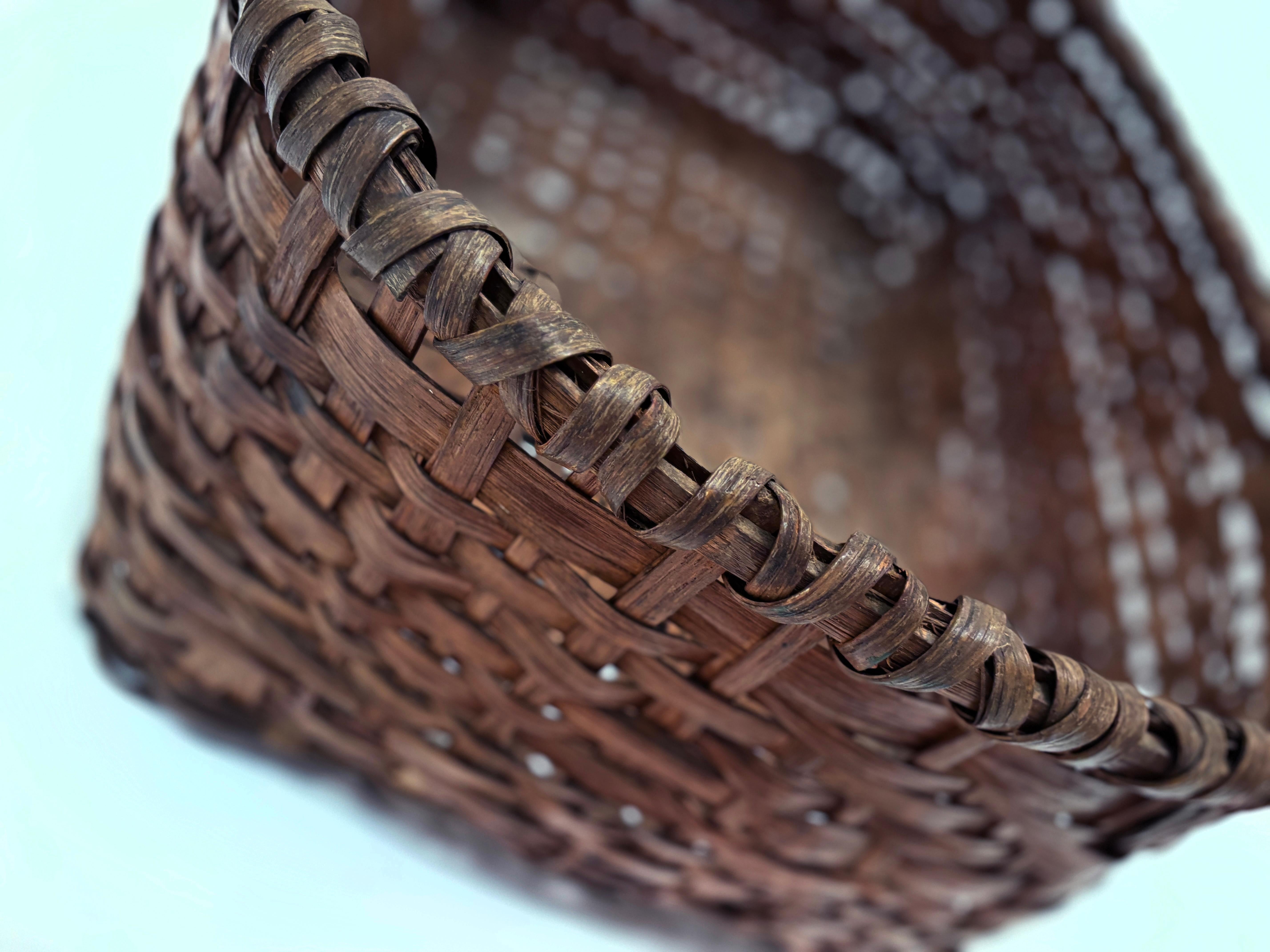 Hand-Woven 19th Century Large Gathering Basket