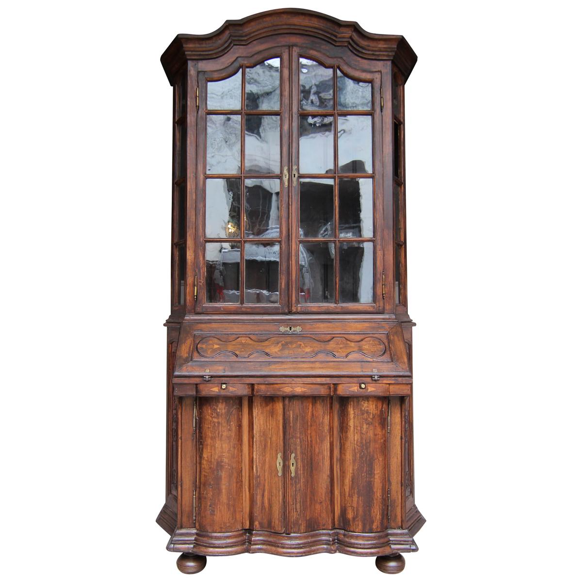 19th Century Large German Baroque Style Secretary a Deux Corps For Sale