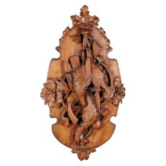 19th Century Large German Black Forest Hunting Plaque