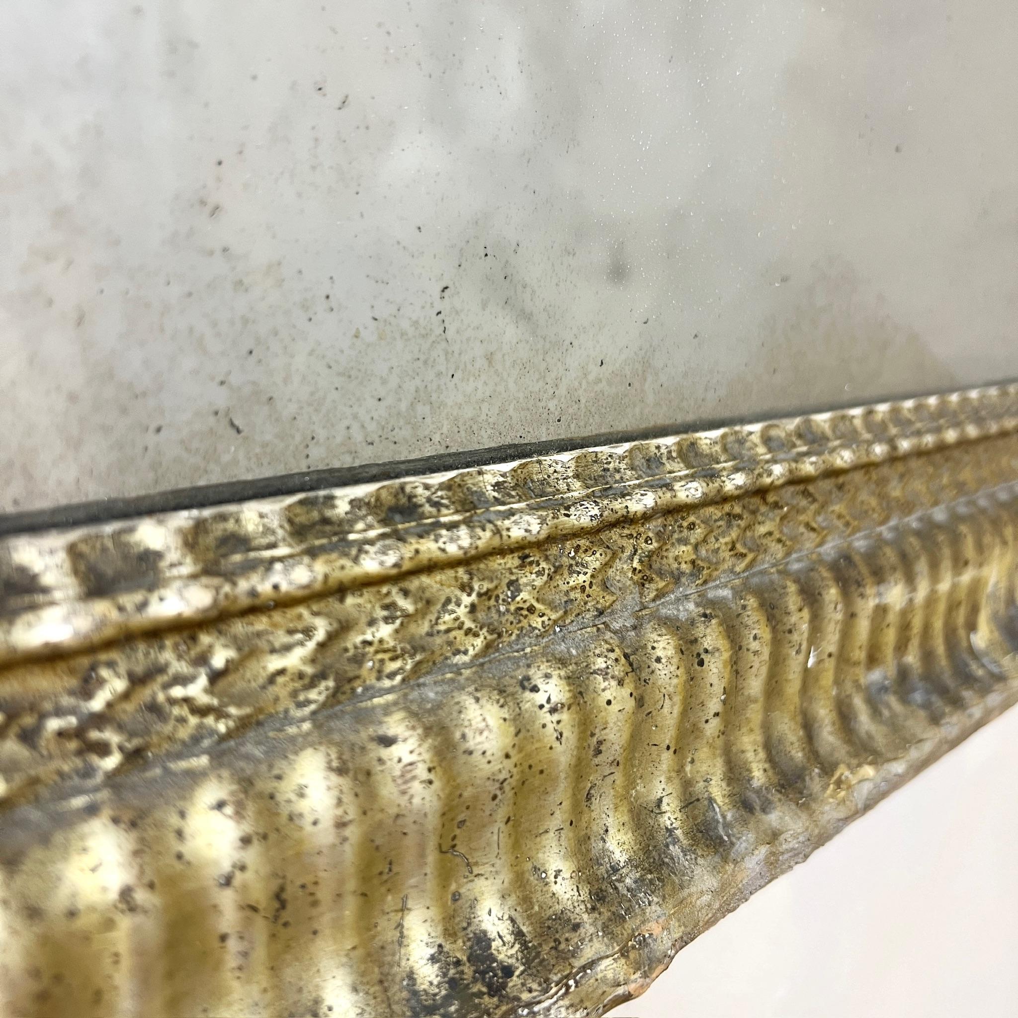19th Century, Large Gilt Ribbed Mercury Mirror 5