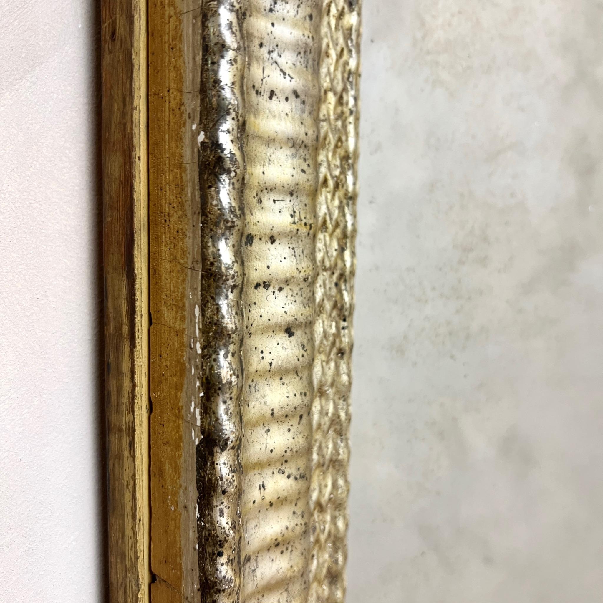 Hand-Carved 19th Century, Large Gilt Ribbed Mercury Mirror