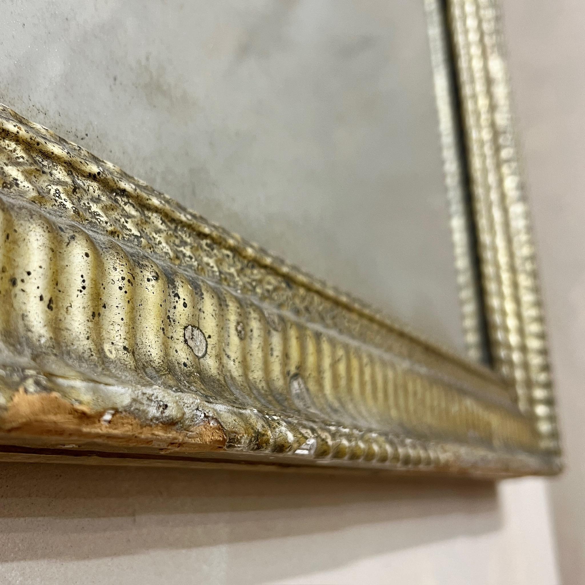 19th Century, Large Gilt Ribbed Mercury Mirror 2