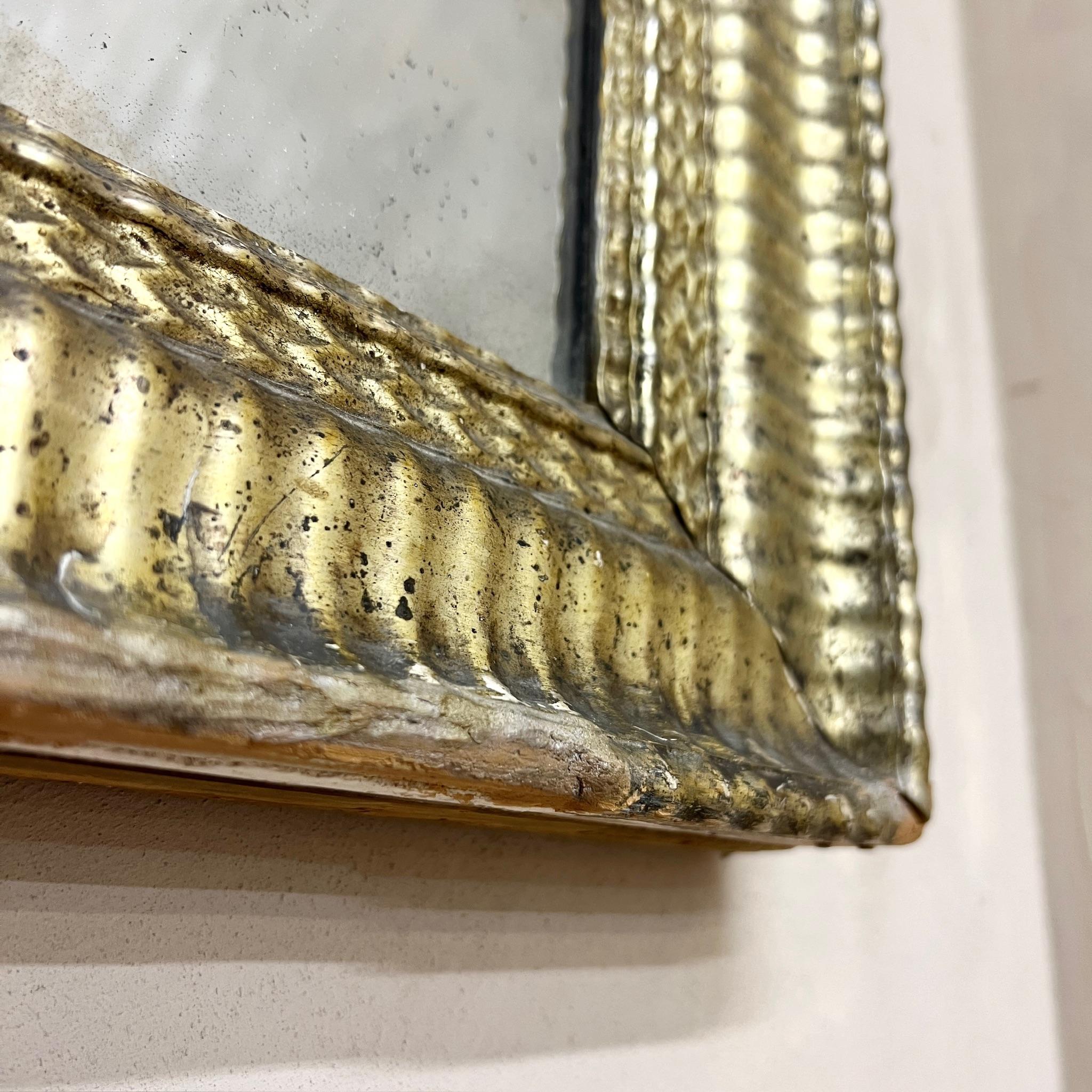 19th Century, Large Gilt Ribbed Mercury Mirror 3