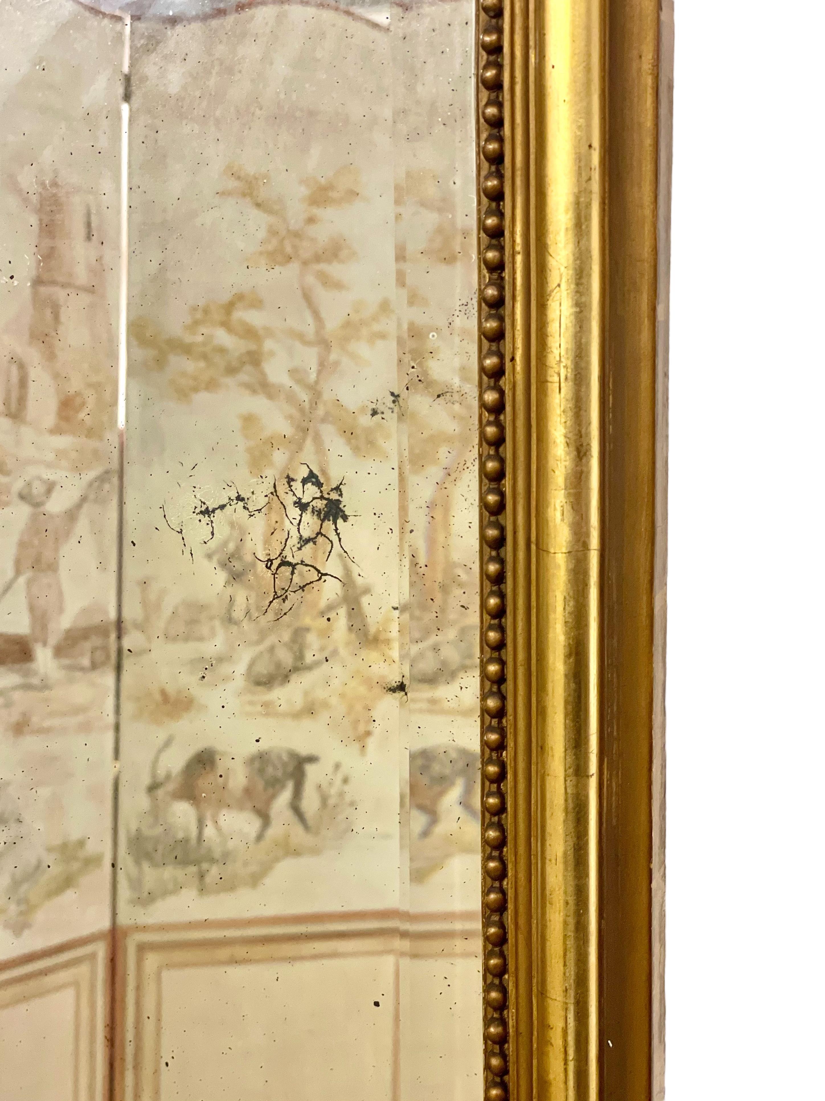 Großer Rokoko-Spiegel aus Giltwood, 19. Jahrhundert, abgeschrägt im Angebot 3