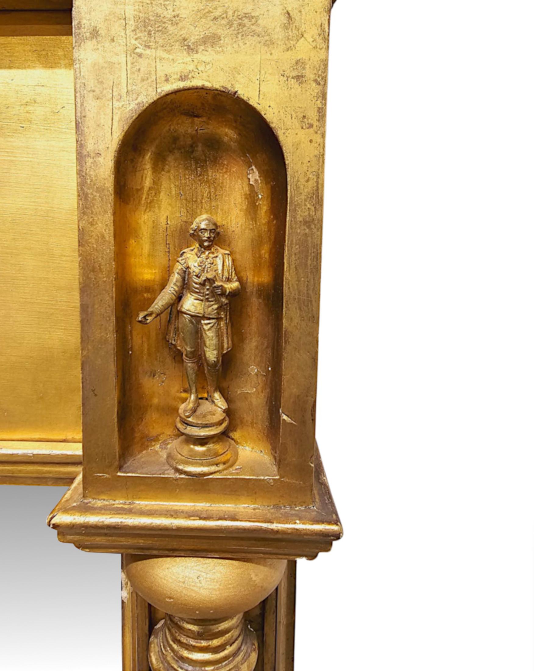 Glass 19th Century Large Giltwood Dressing or Leaner Mirror For Sale