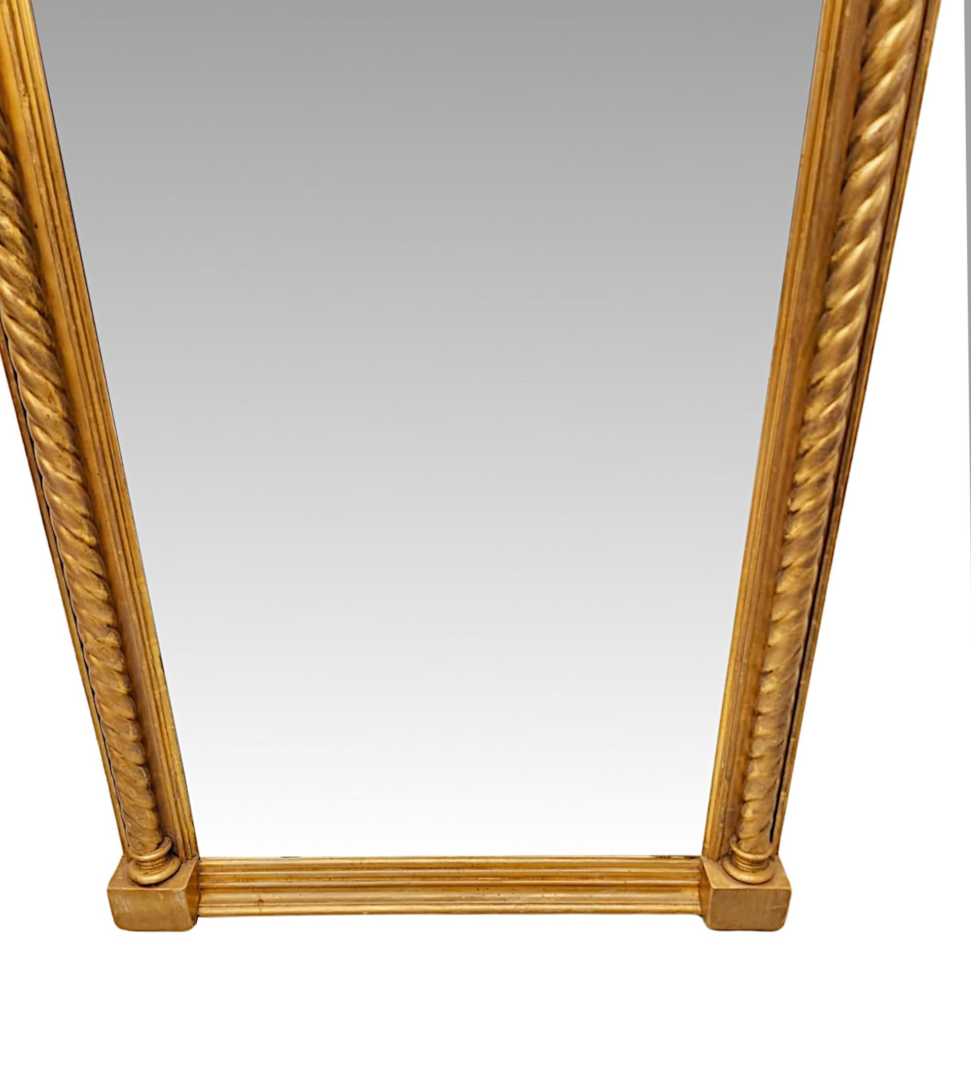 19th Century Large Giltwood Dressing or Leaner Mirror For Sale 2