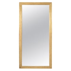 Antique 19th Century Large Giltwood Mirror with Reeded Frame