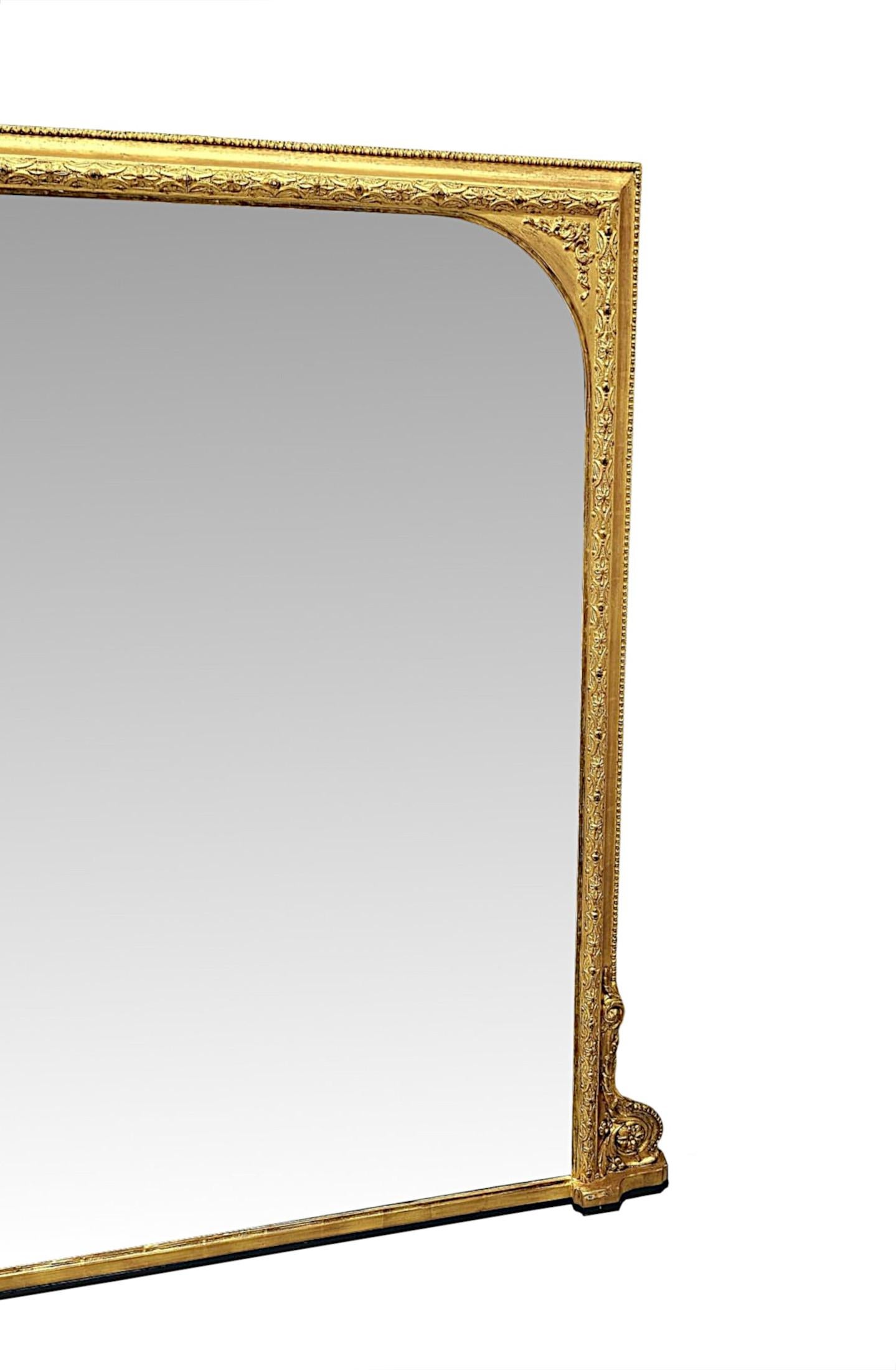 19ème siècle Large  Miroir à trumeau en bois doré Bon état - En vente à Dublin, IE