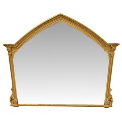 Grand miroir à trumeau en bois doré du XIXe siècle