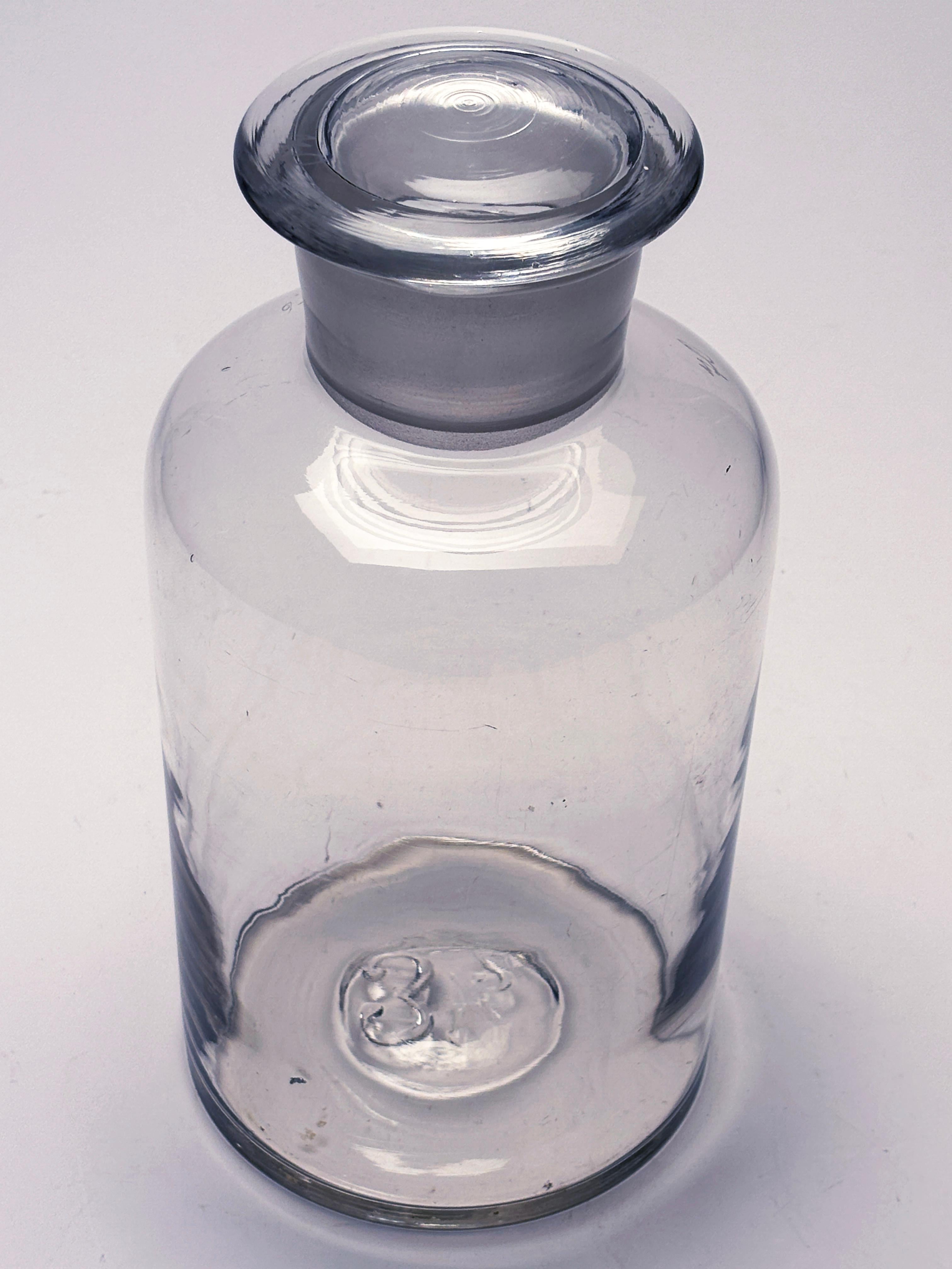Unknown 19th Century Large Glass Apothecary Jar with Lid For Sale