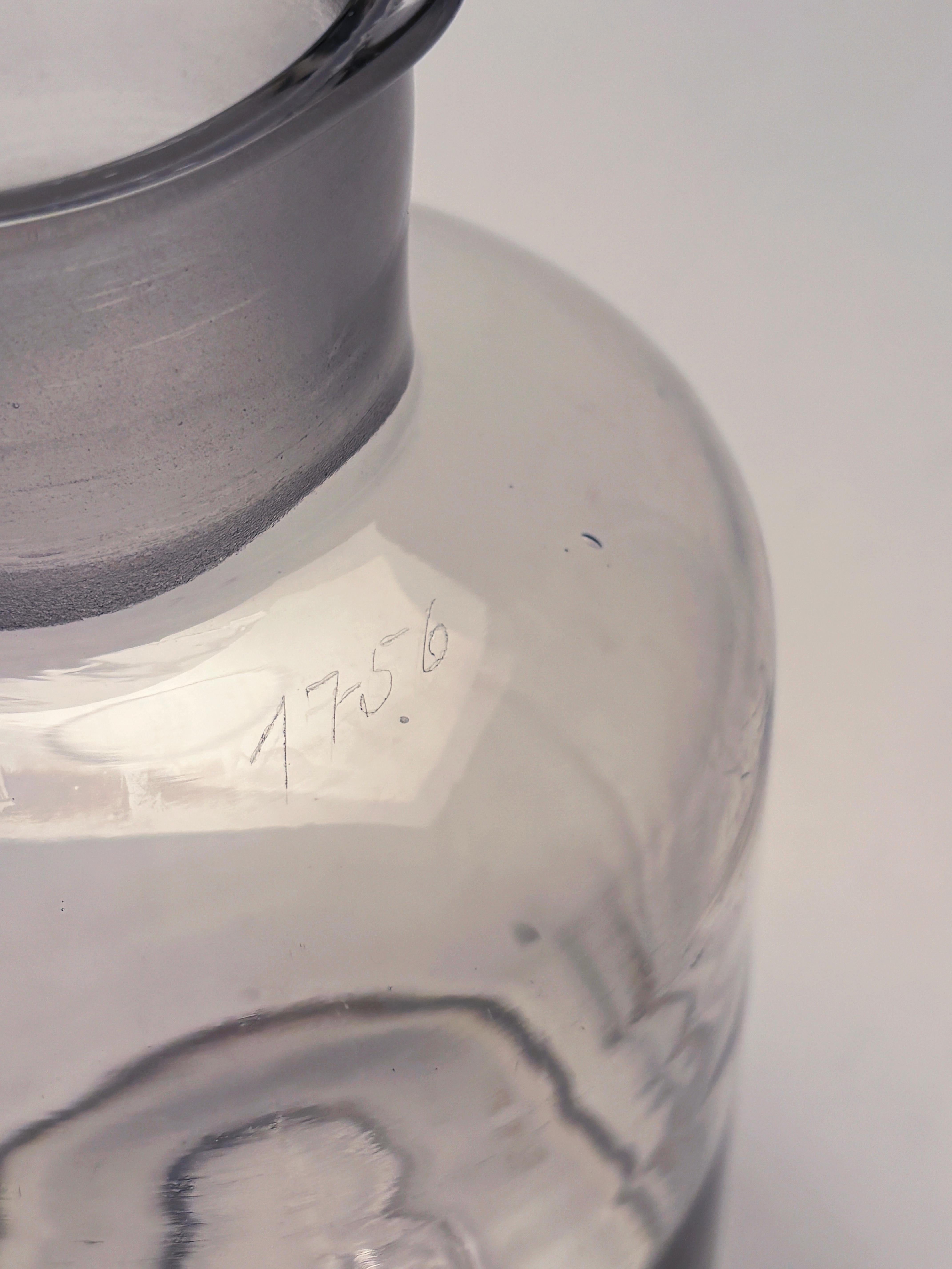 Hand-Crafted 19th Century Large Glass Apothecary Jar with Lid For Sale