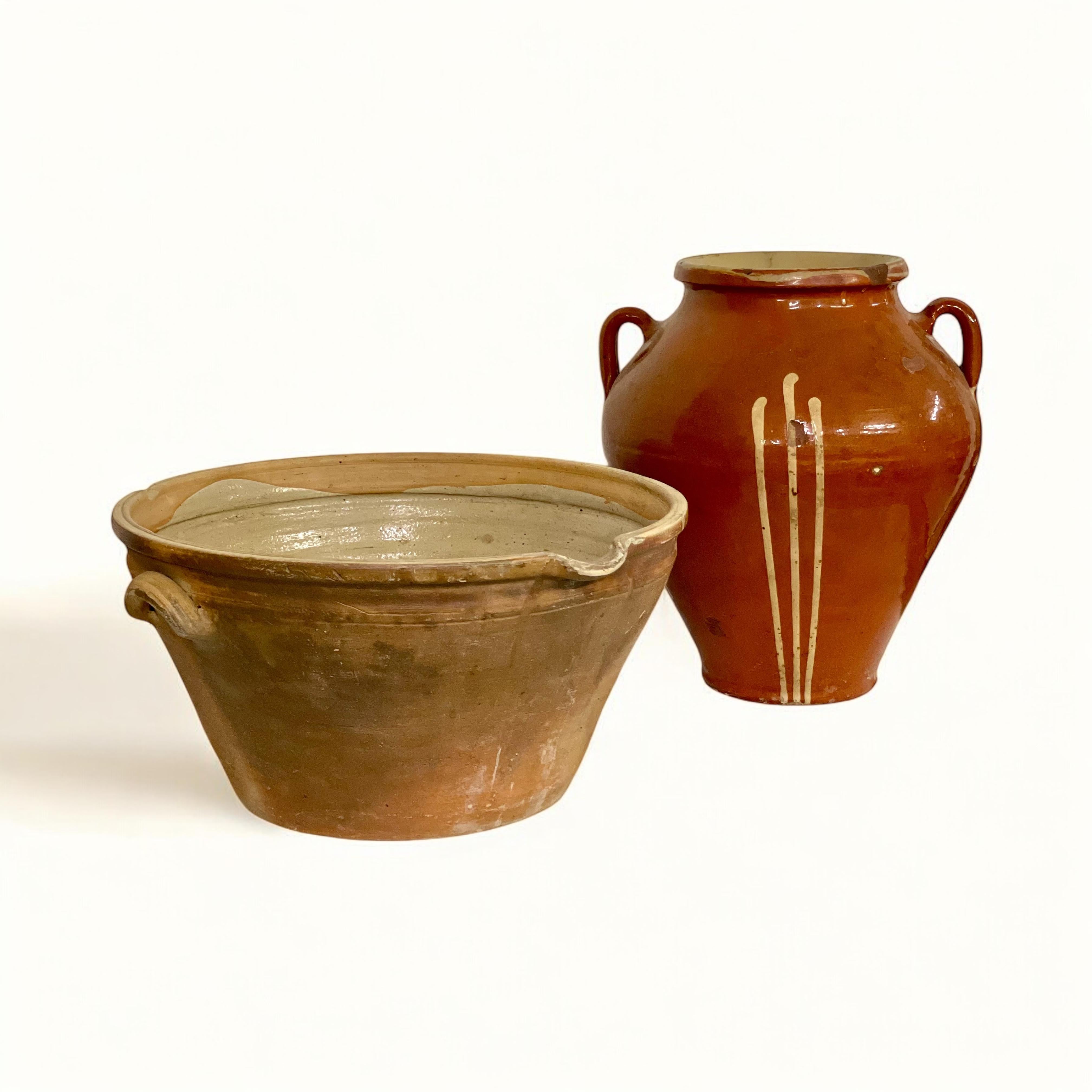 Gran cuenco de terracota vidriada del siglo XIX en venta 7